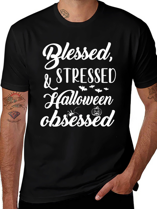 Blessed Stressed Halloween Obsessed T-Shirt