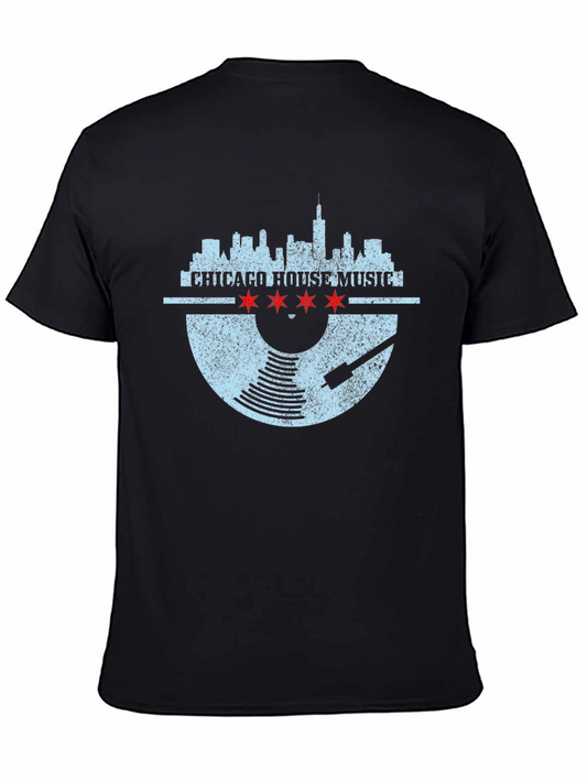 Chicago House Music T-Shirt - Skyline Vinyl Record Design