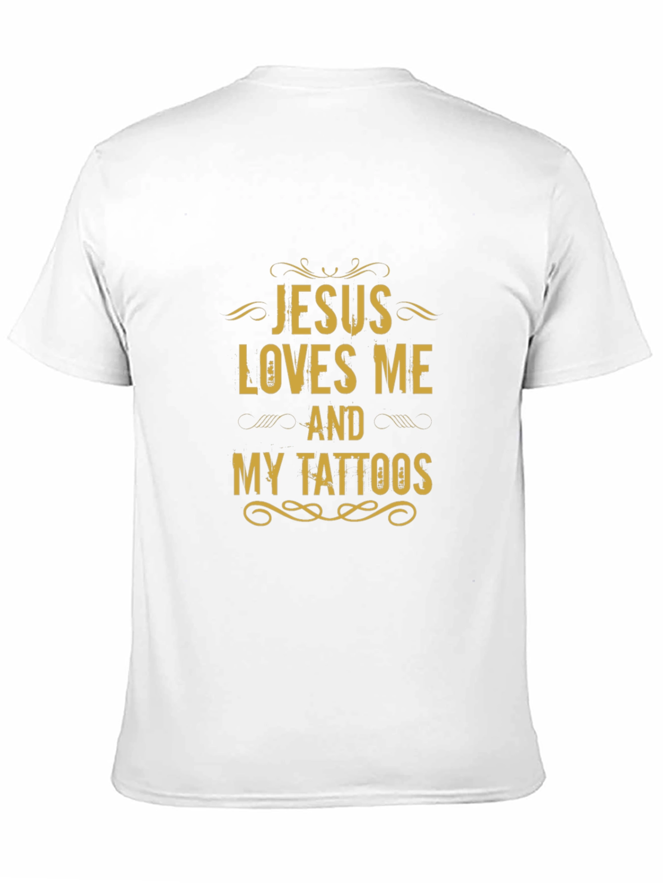 Jesus Loves Me and My Tattoos Black Graphic Tee