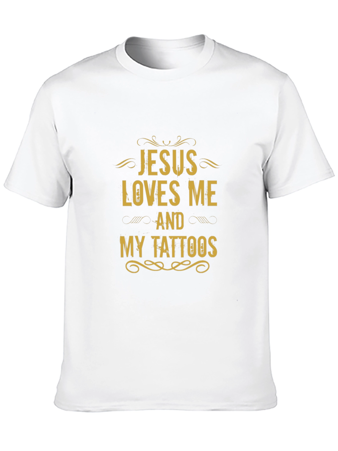 Jesus Loves Me and My Tattoos Black Graphic Tee