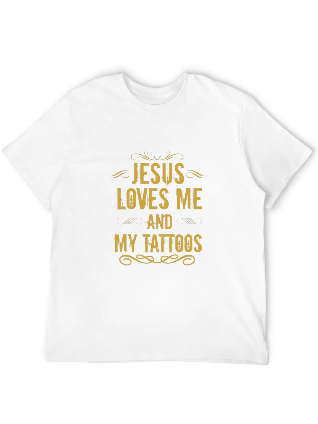 Jesus Loves Me and My Tattoos Black Graphic Tee