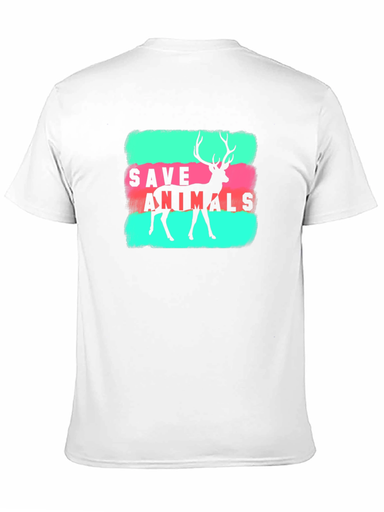 Save Animals Deer Graphic Tee - Black Cotton T-Shirt