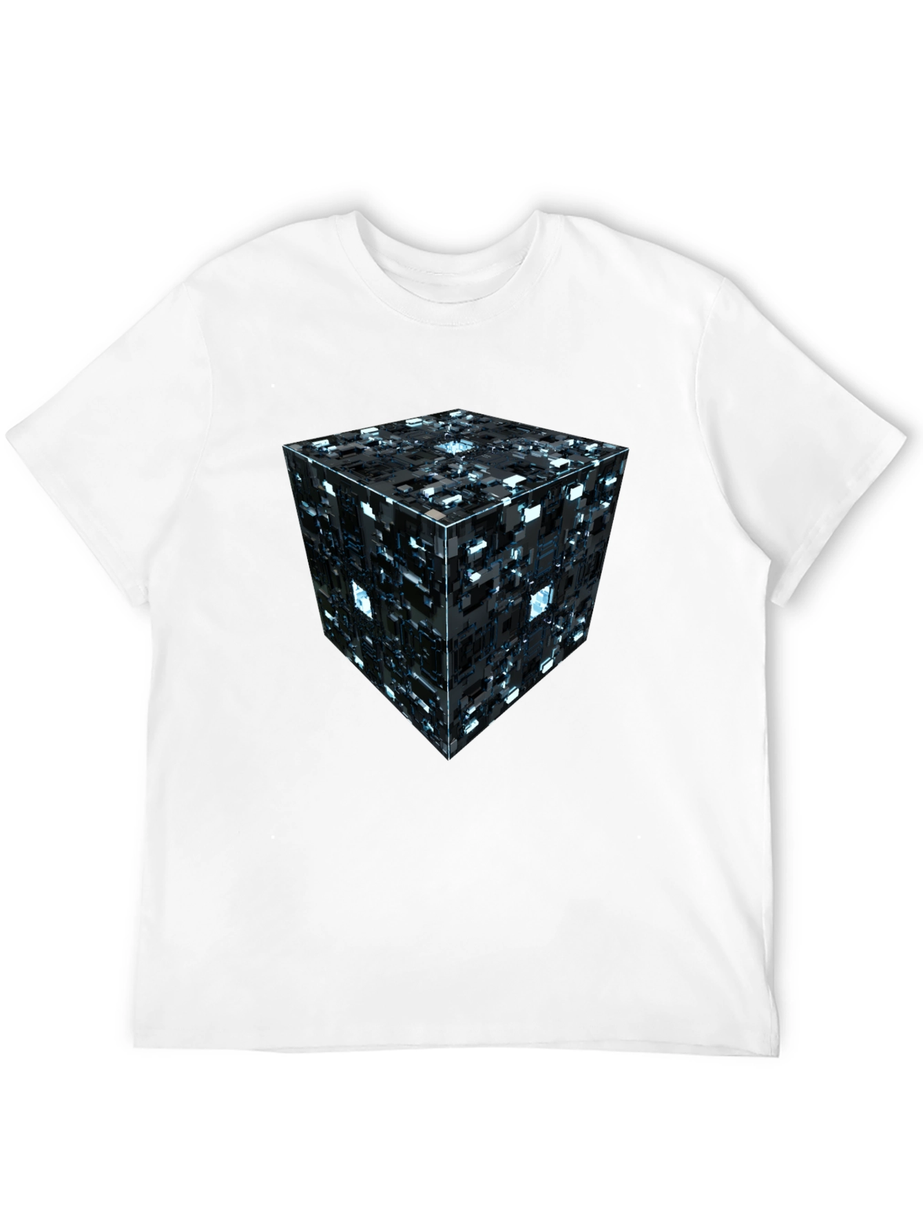 Abstract Tech Cube Graphic T-Shirt - Modern Design