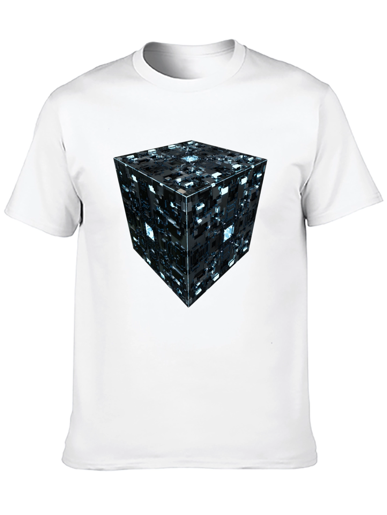 Abstract Tech Cube Graphic T-Shirt - Modern Design