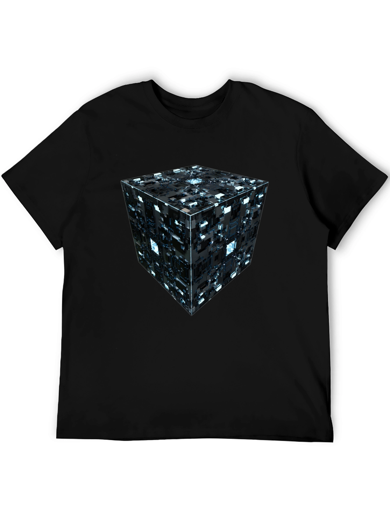 Abstract Tech Cube Graphic T-Shirt - Modern Design