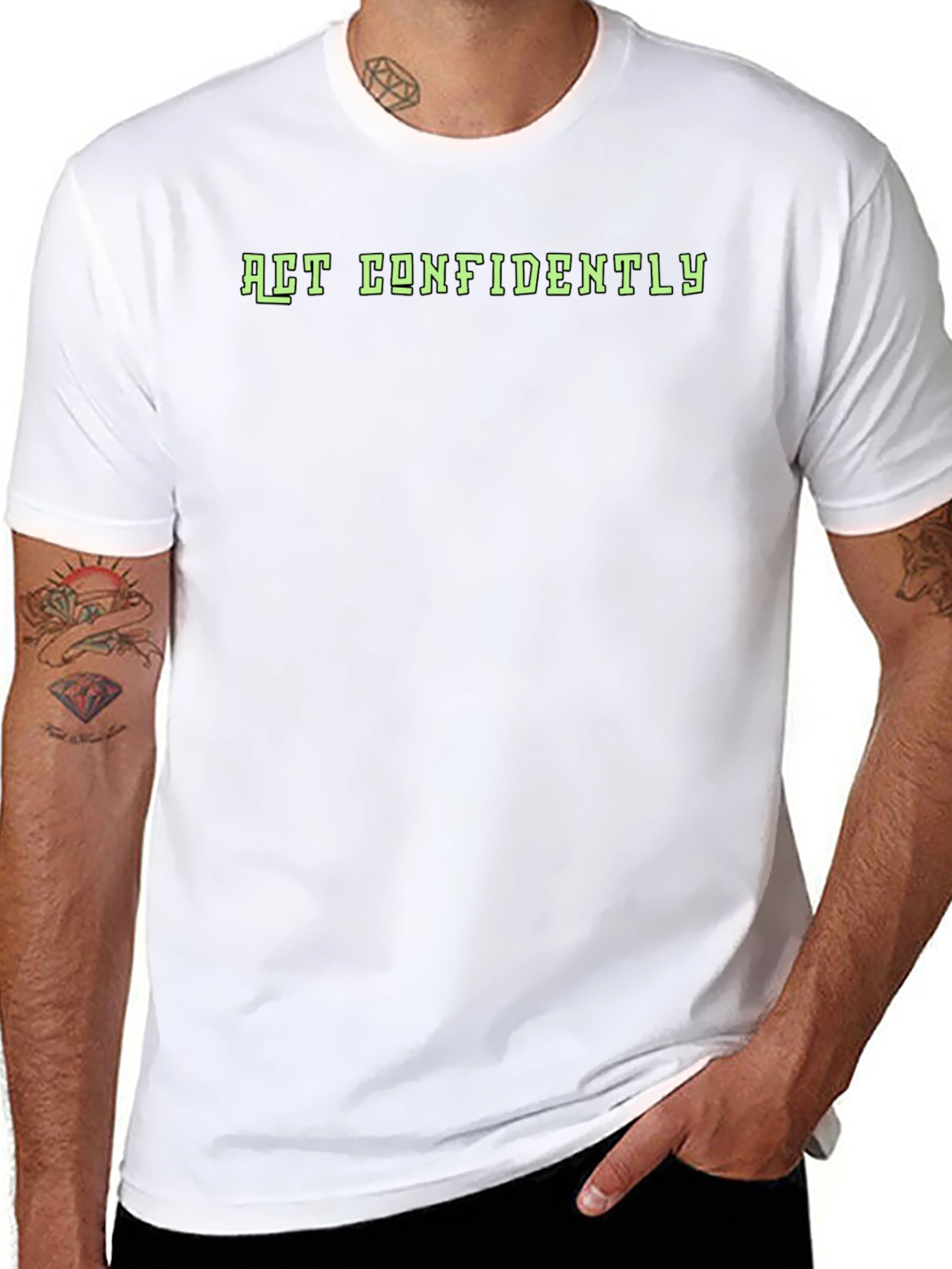 Act Confidently Graphic Tee - Mens Black T-Shirt