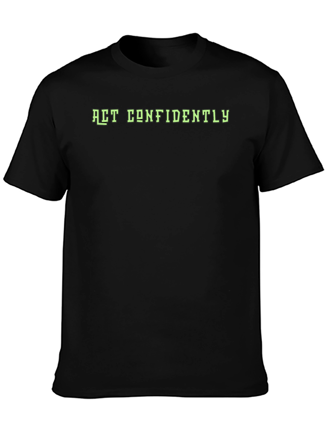 Act Confidently Graphic Tee - Mens Black T-Shirt