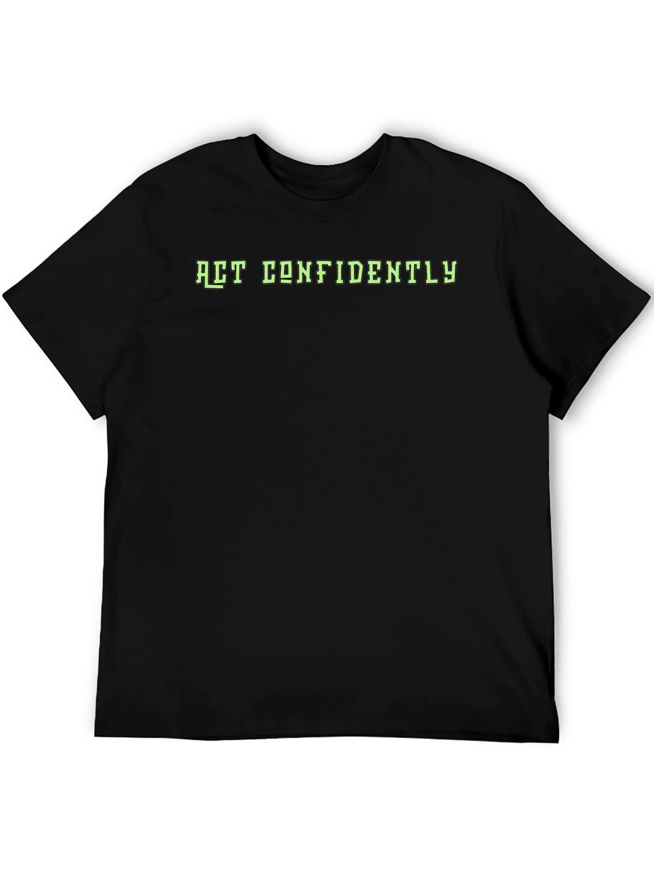 Act Confidently Graphic Tee - Mens Black T-Shirt