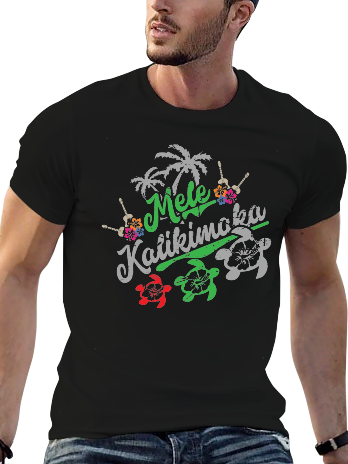 Mele Kalikimaka Black Graphic Tee