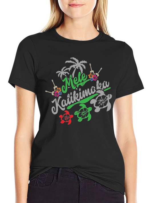 Mele Kalikimaka Black Graphic Tee