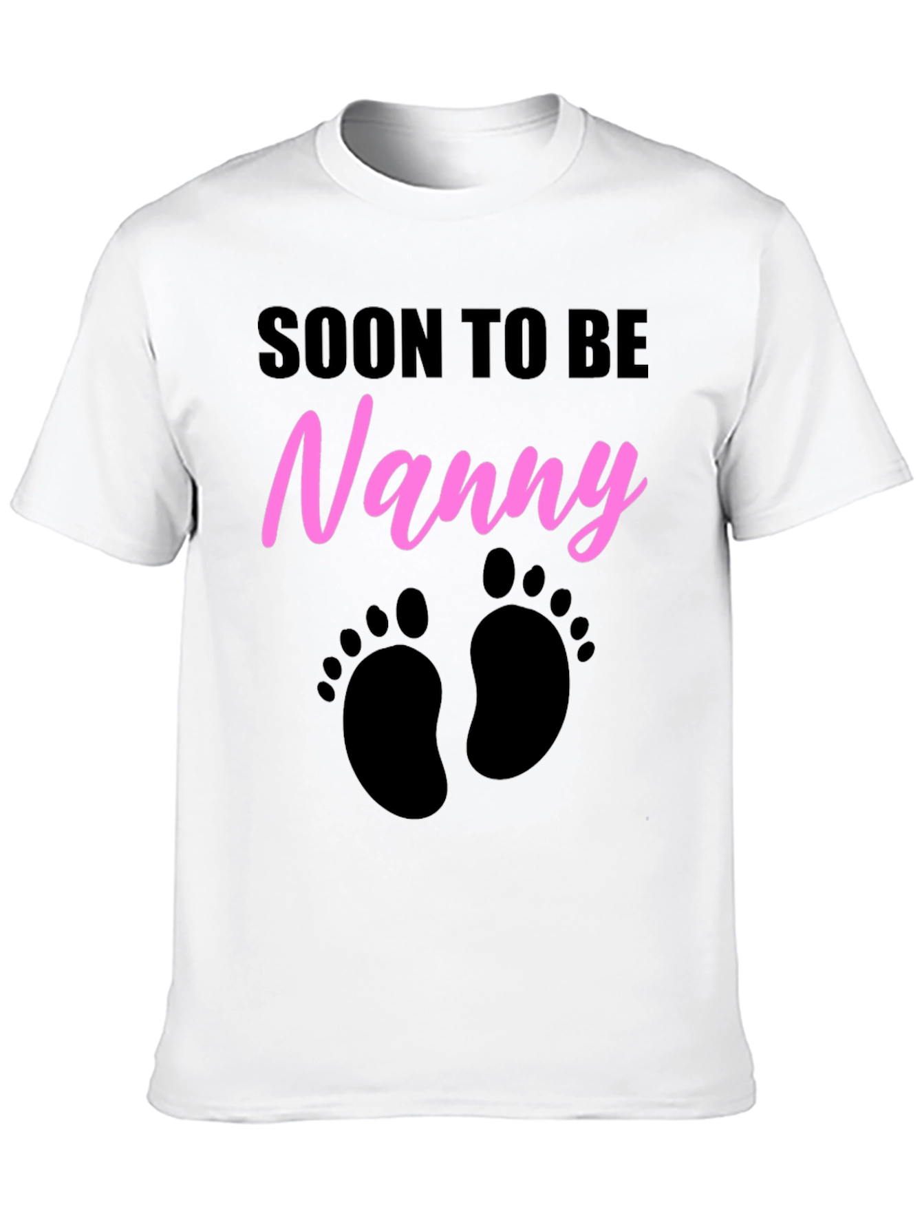 Soon to Be Nanny T-Shirt - Baby Footprints Design