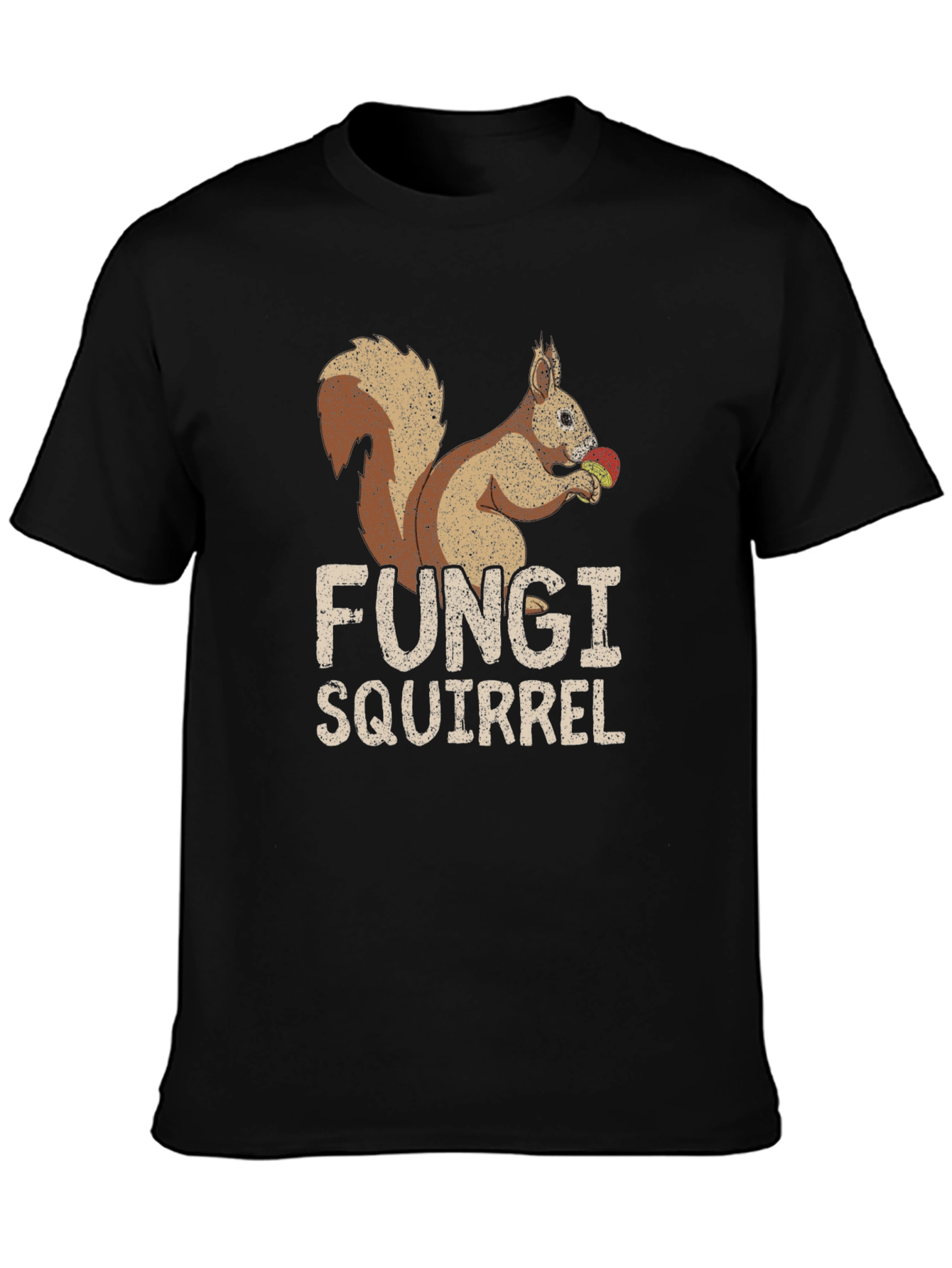 Fungi Squirrel Black T-Shirt