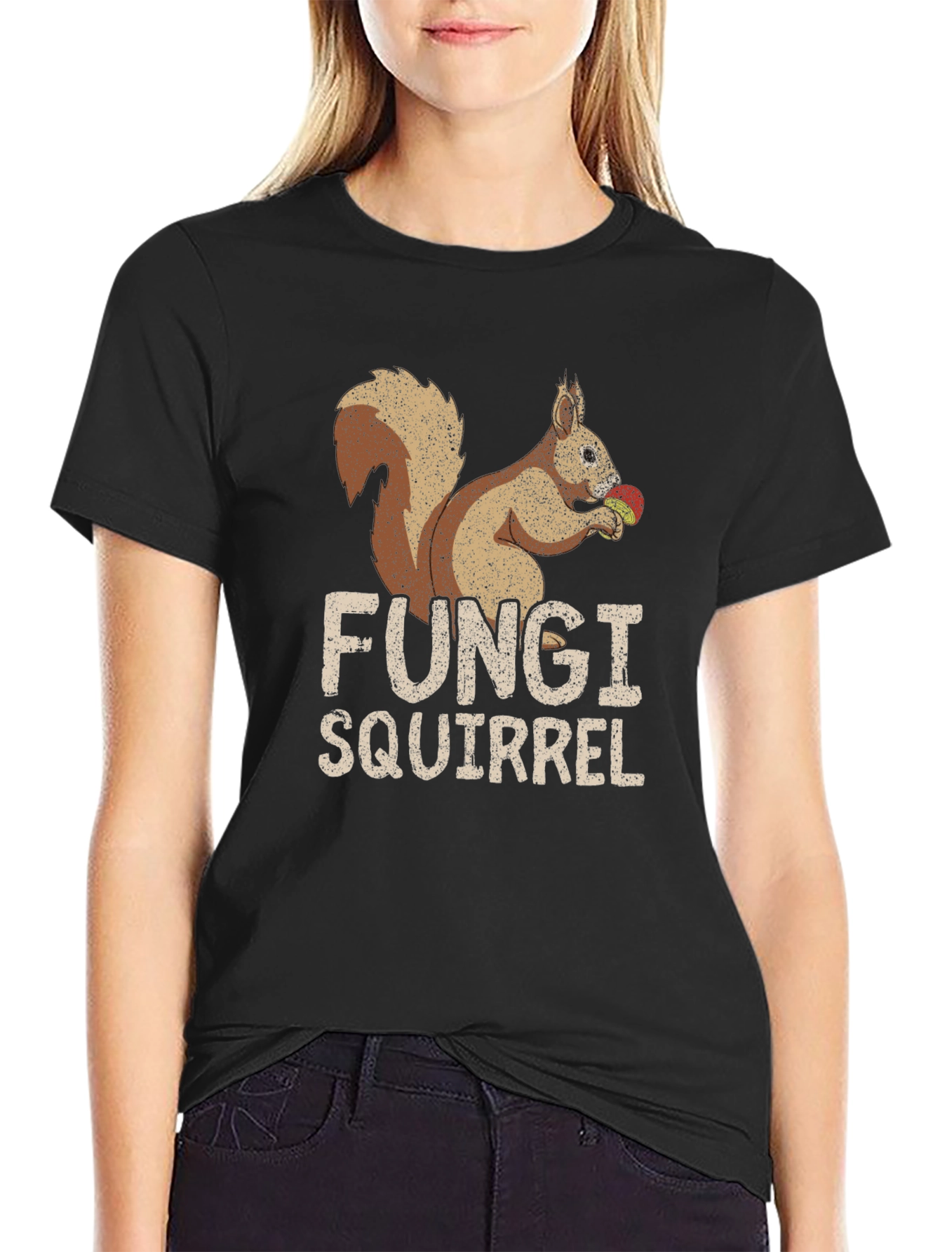 Fungi Squirrel Black T-Shirt