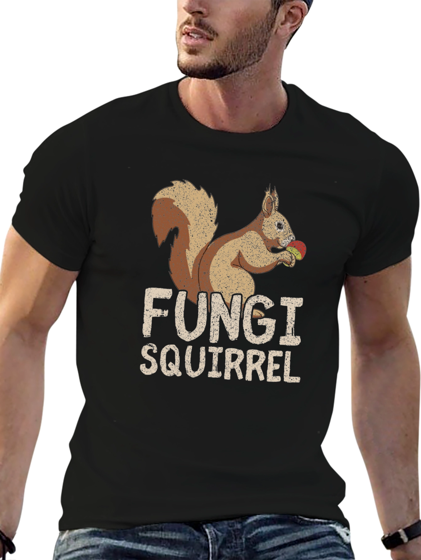 Fungi Squirrel Black T-Shirt