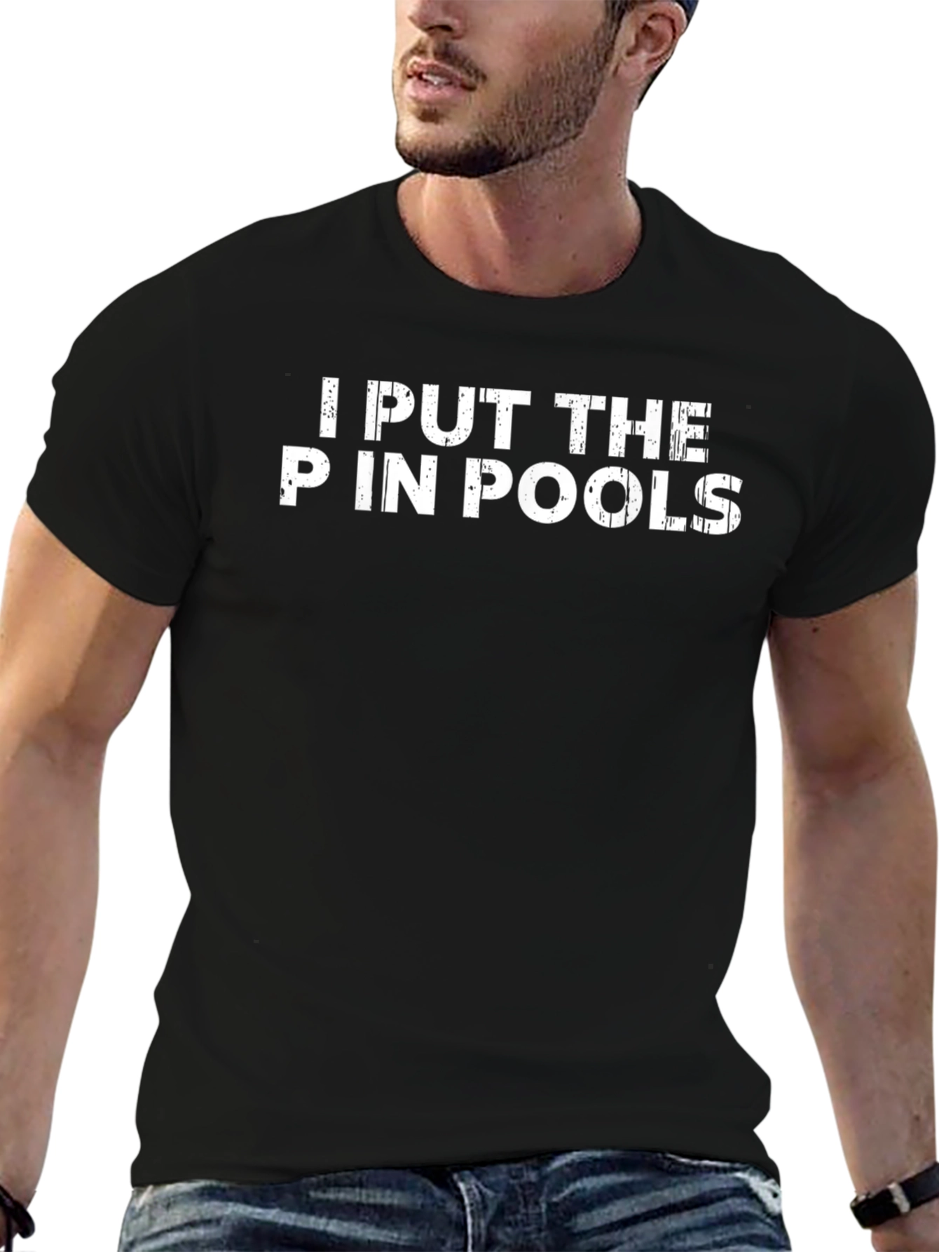 I Put The P In Pools Black T-Shirt