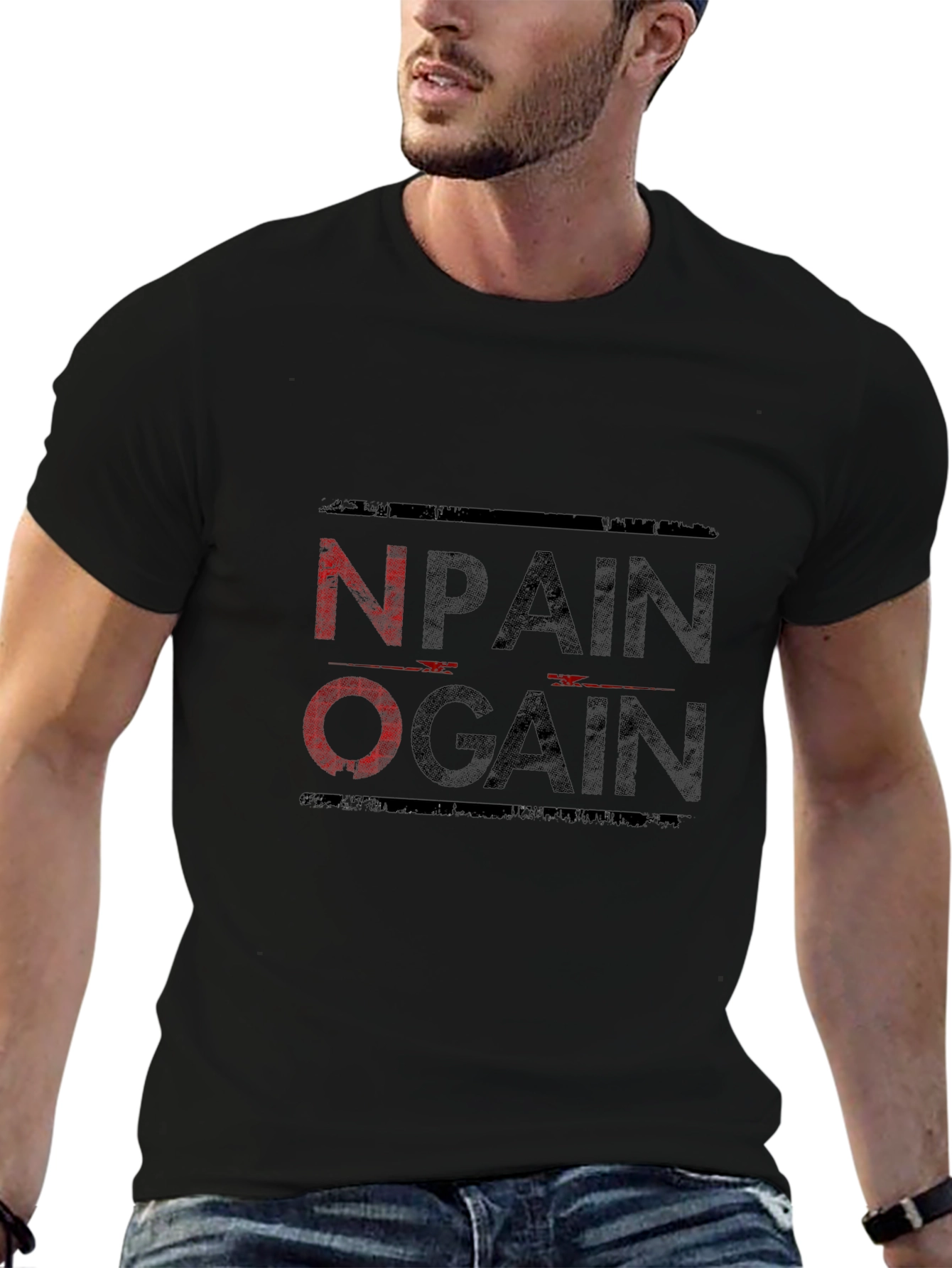 No Pain No Gain Black Graphic Tee