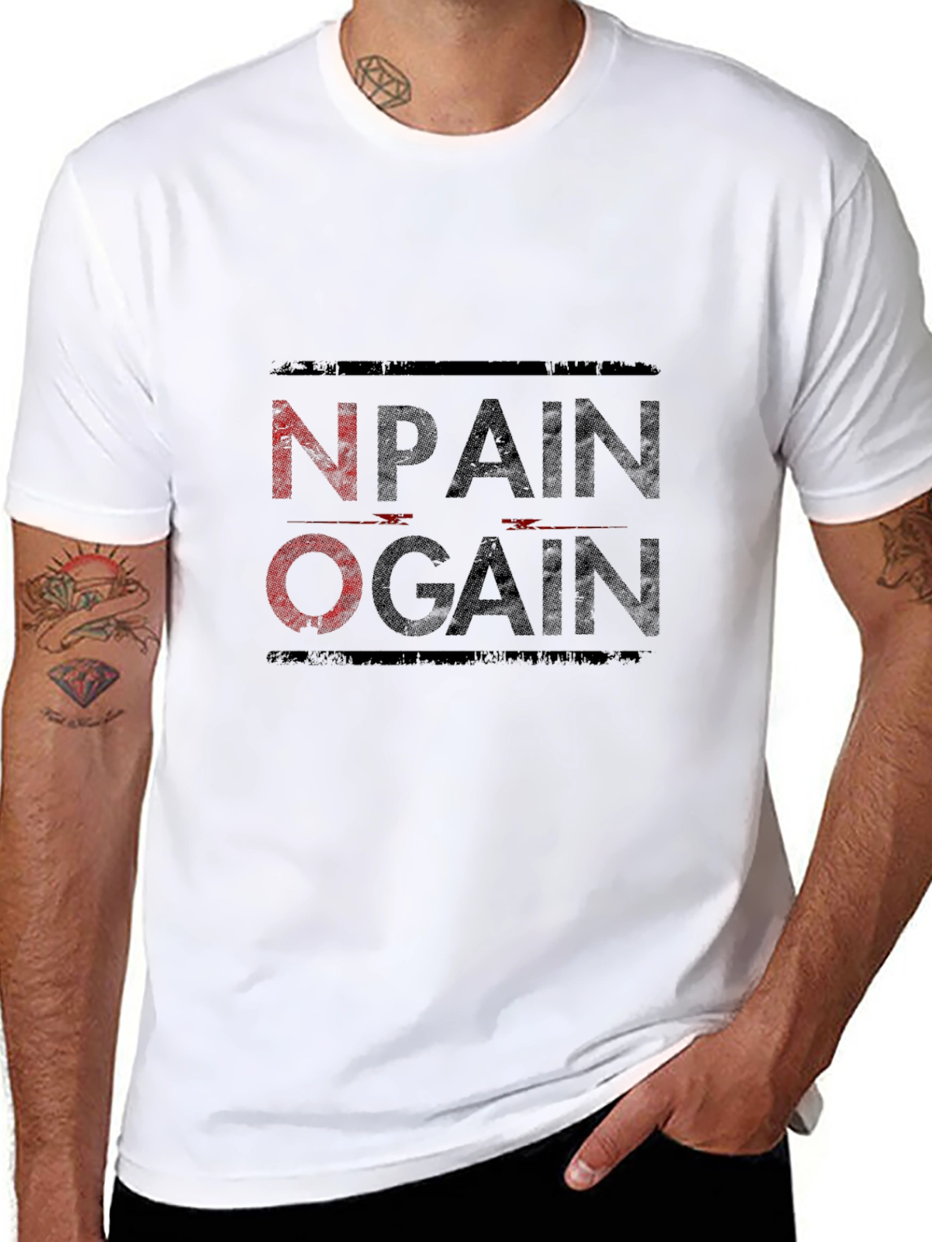 No Pain No Gain Black Graphic Tee