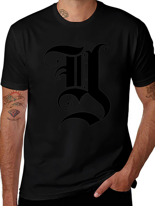 Elegant Black Letter I Graphic Tee - Stylish & Unique