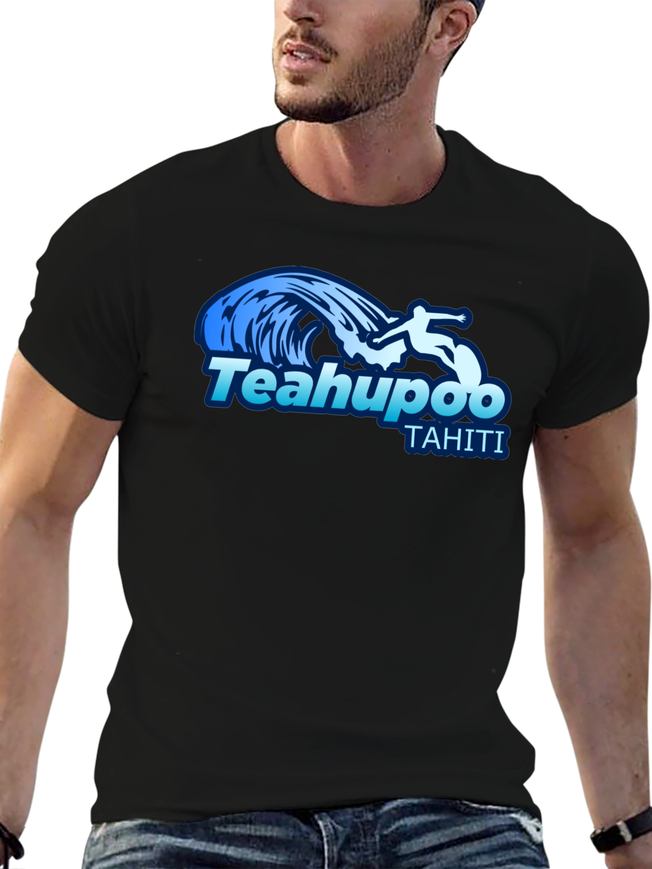 Teahupoo Tahiti Surfing Graphic T-Shirt