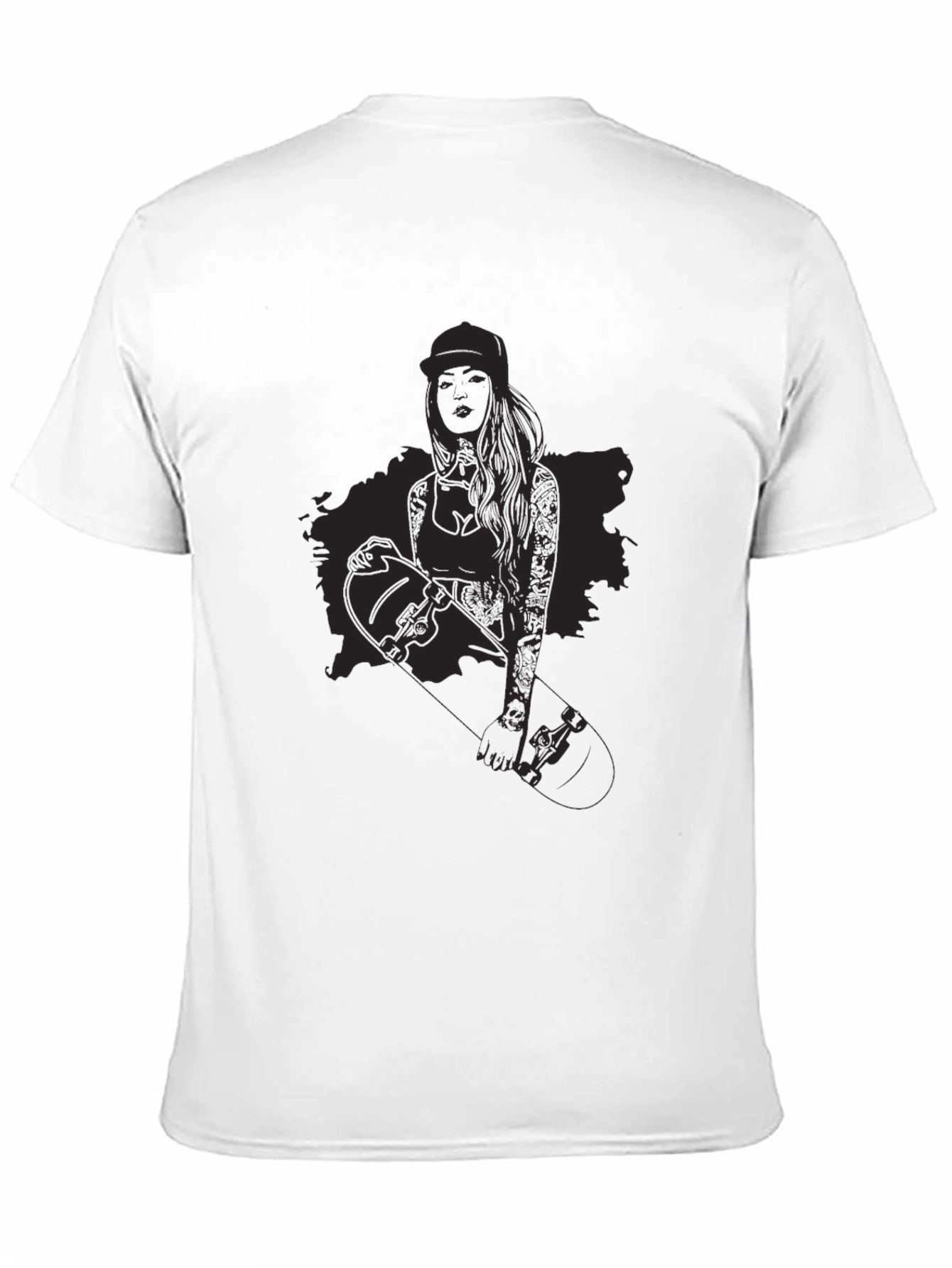 Skater Girl Graphic Black T-Shirt