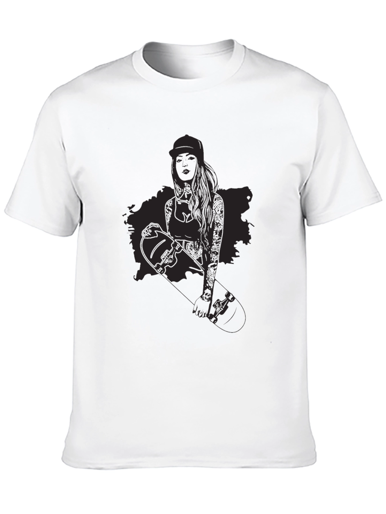 Skater Girl Graphic Black T-Shirt