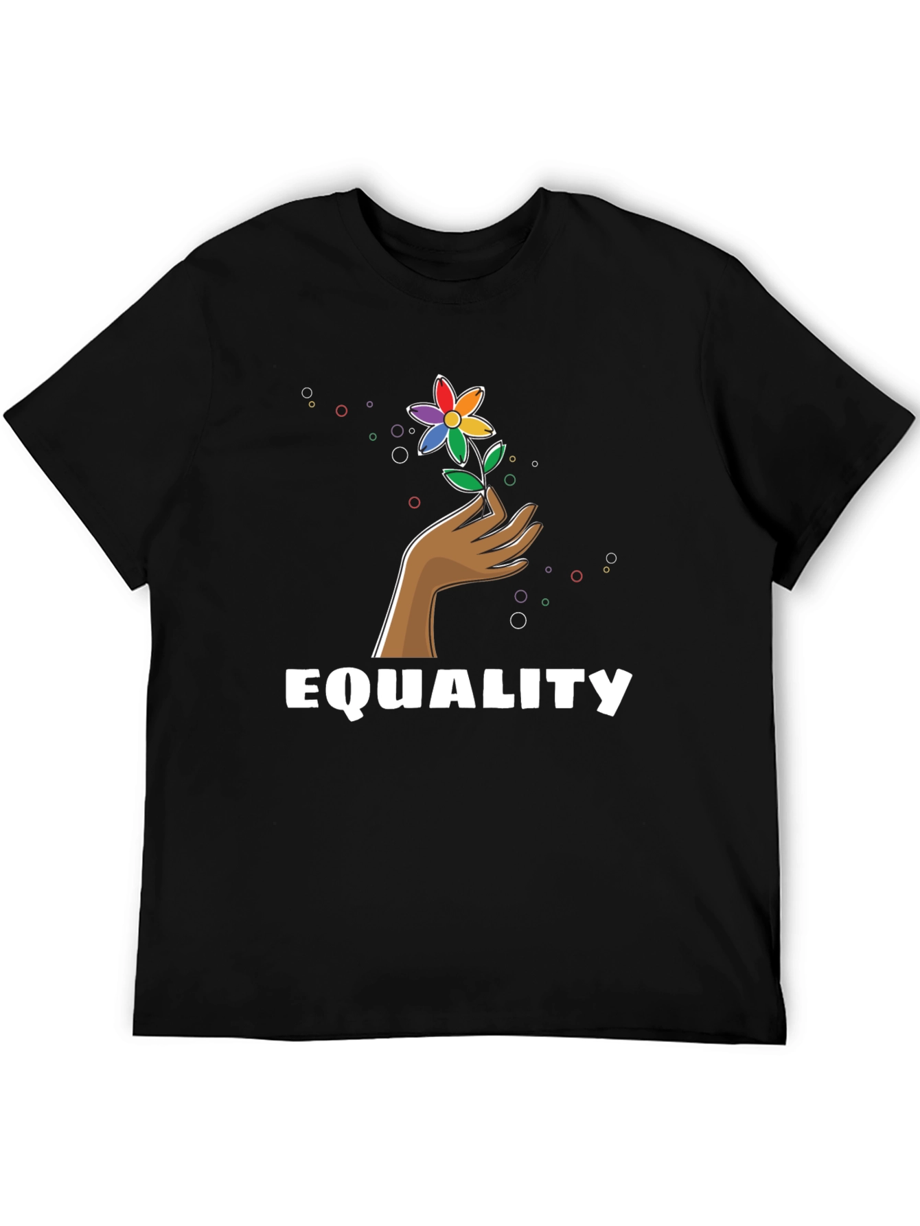 Equality Flower Graphic Tee - Unisex Black T-Shirt
