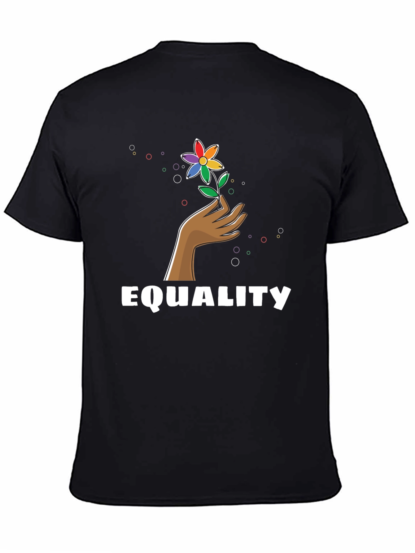 Equality Flower Graphic Tee - Unisex Black T-Shirt