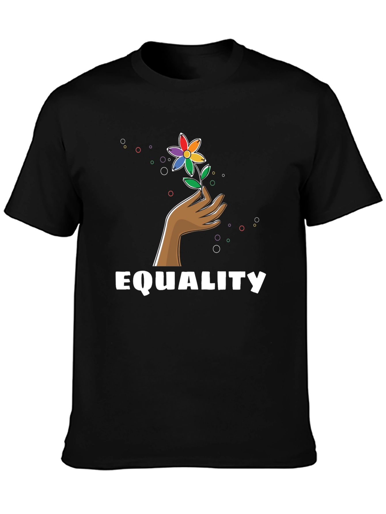Equality Flower Graphic Tee - Unisex Black T-Shirt