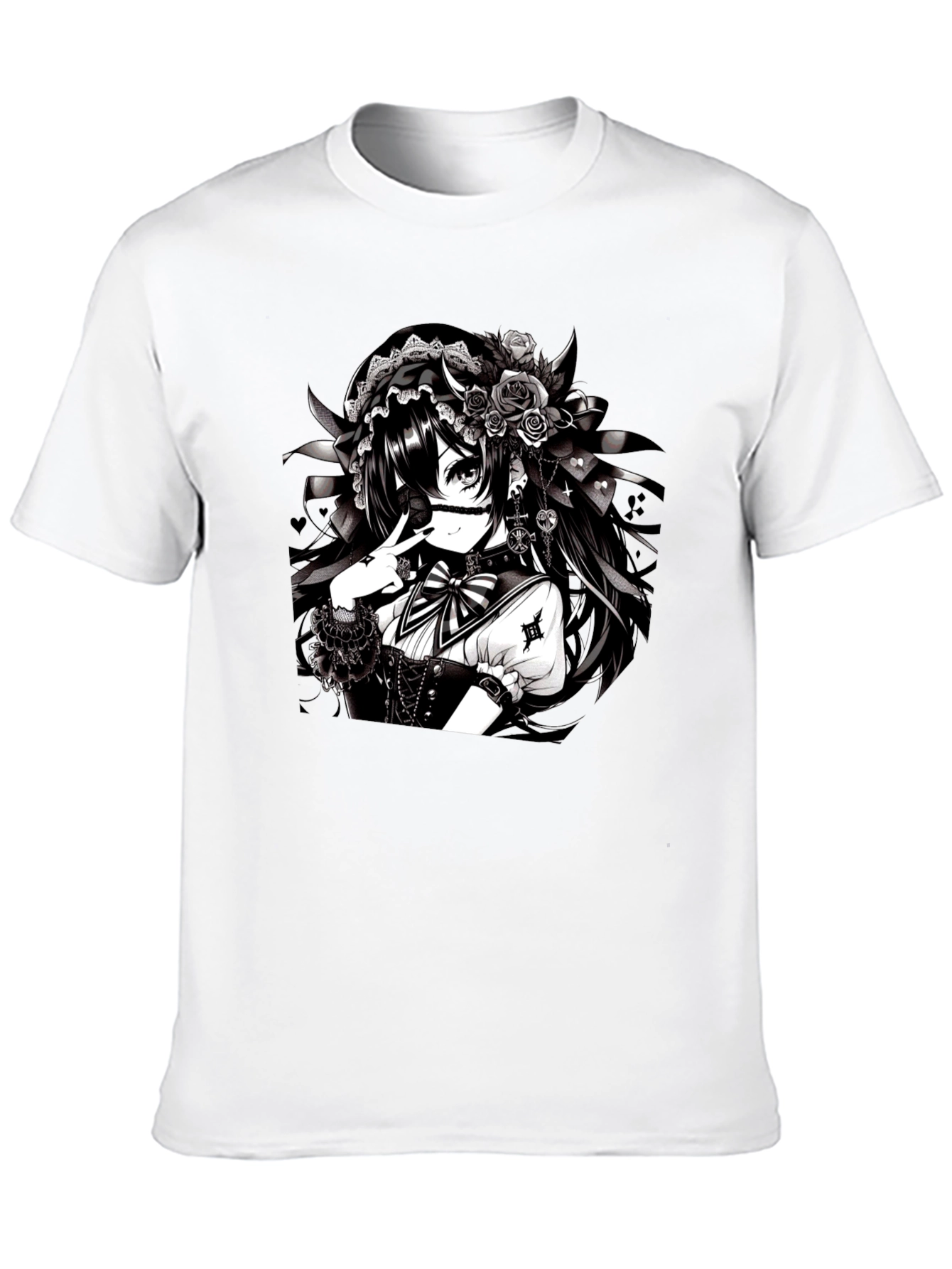 Anime Girl Graphic Black T-Shirt