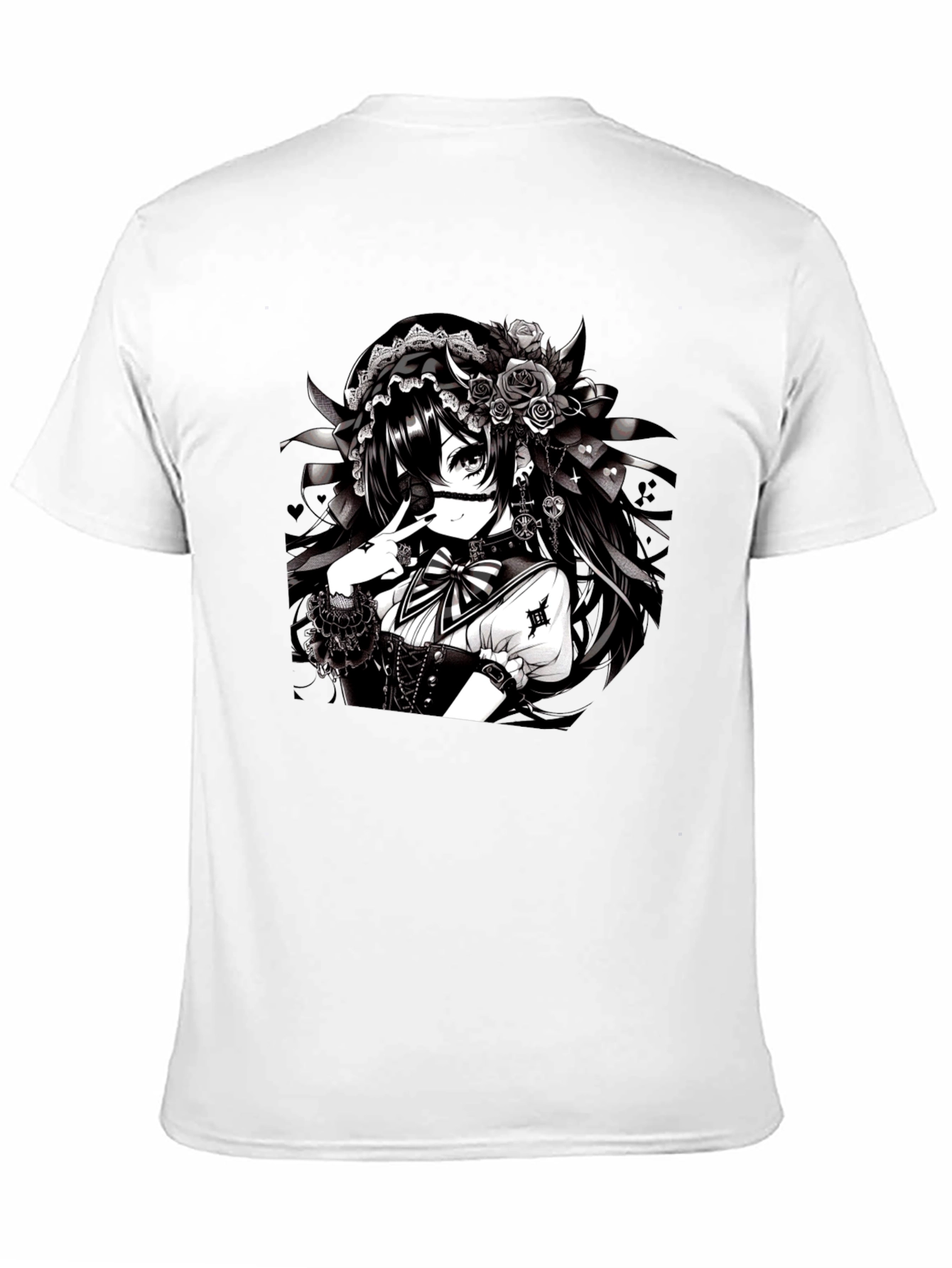 Anime Girl Graphic Black T-Shirt