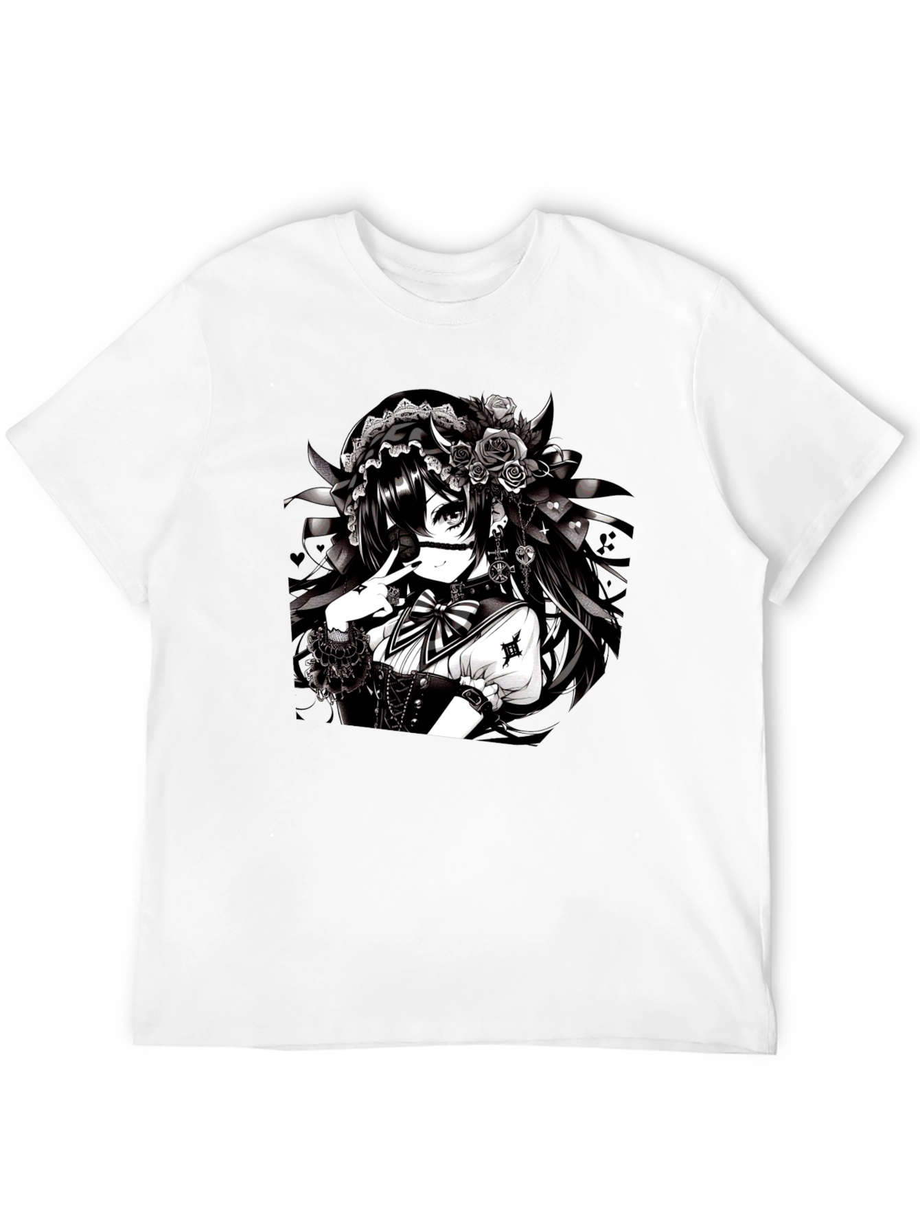 Anime Girl Graphic Black T-Shirt