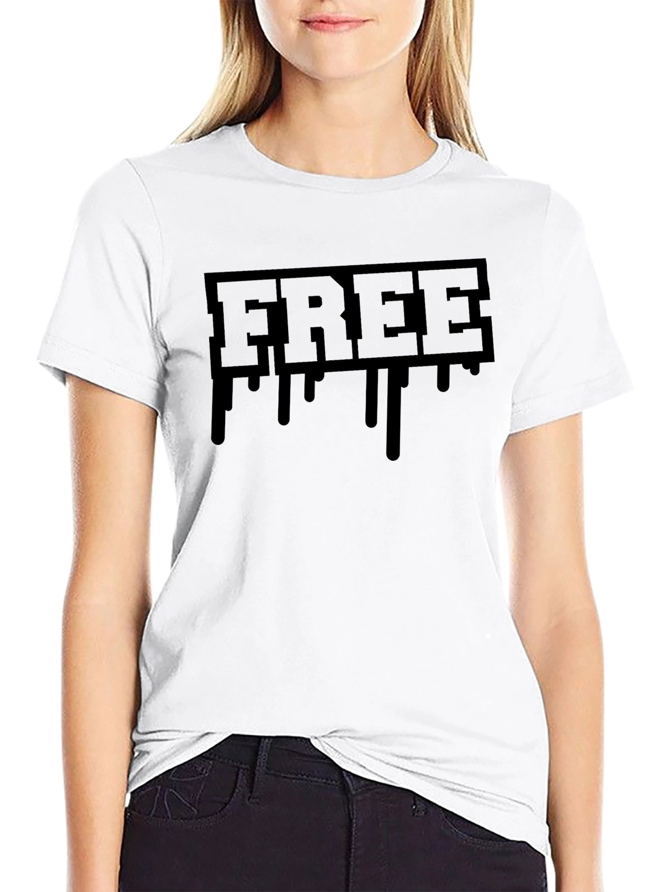 Black Drip FREE Graphic Tee - Streetwear Style