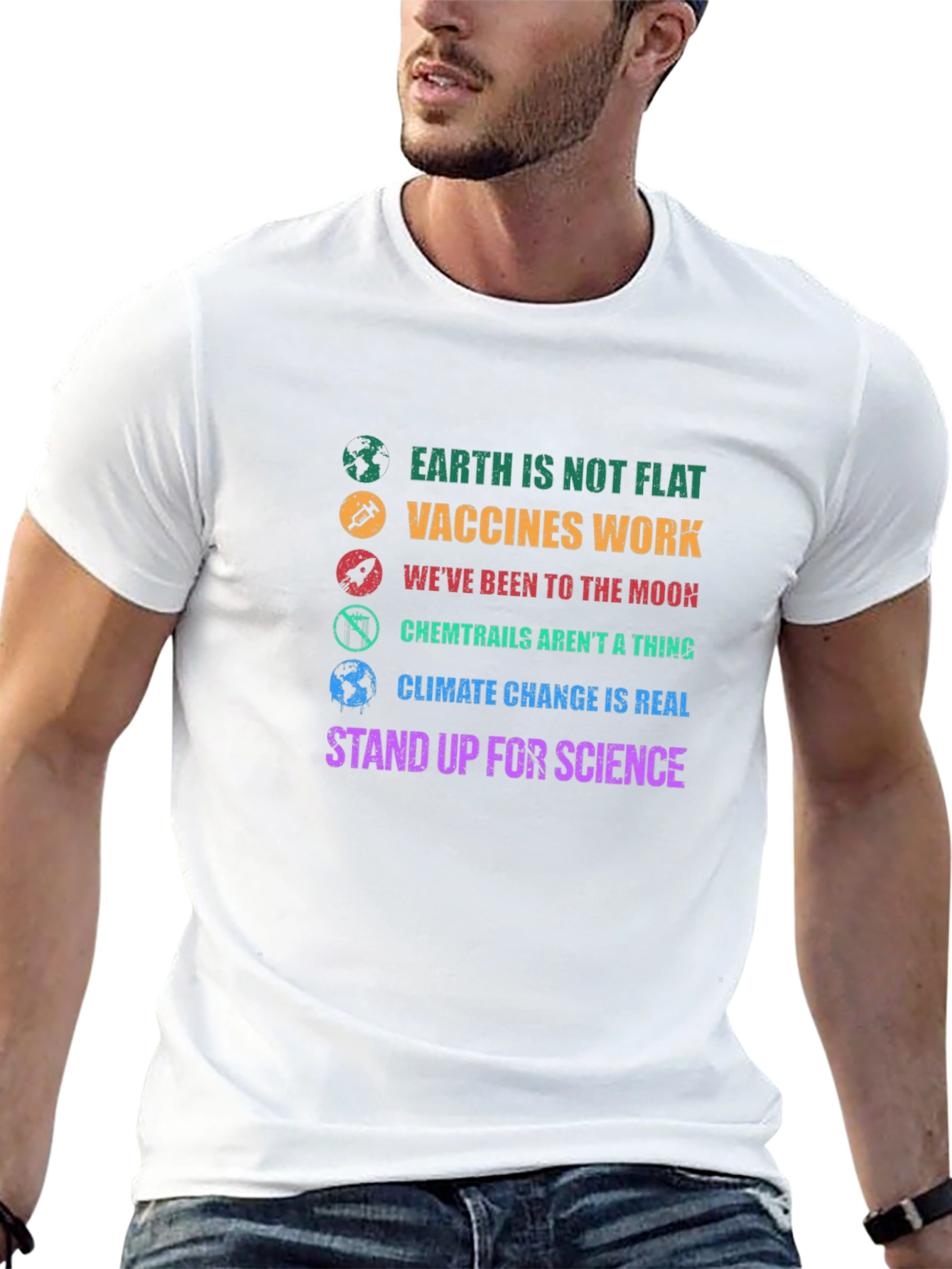 Science Matters T-Shirt: Earth Vaccines Moon Climate