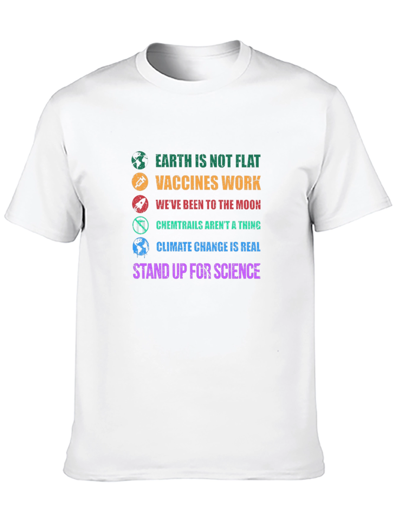 Science Matters T-Shirt: Earth Vaccines Moon Climate