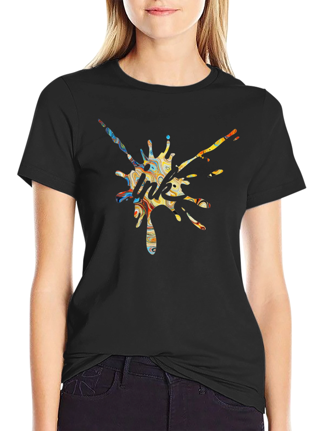 Ink Splash Graphic Tee - Unique Design T-Shirt