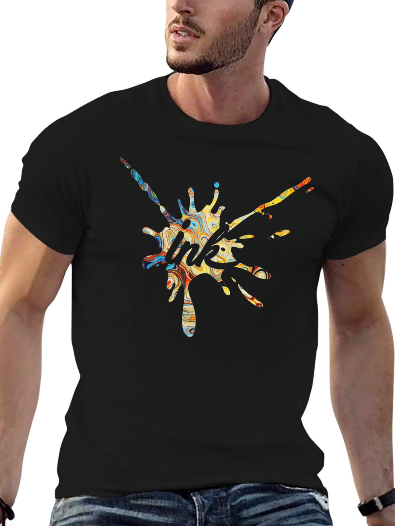 Ink Splash Graphic Tee - Unique Design T-Shirt