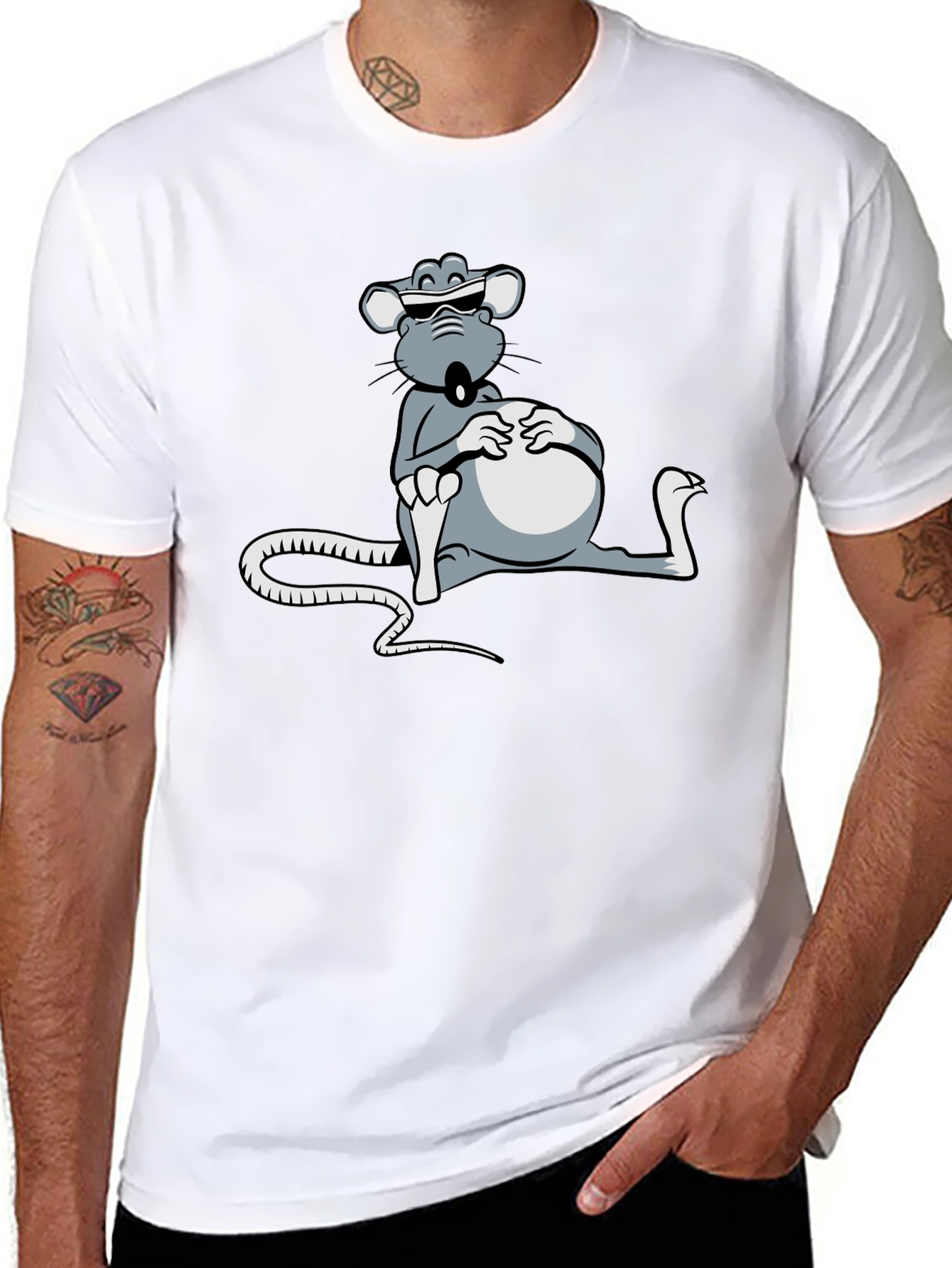 Cool Rat T-Shirt - Relaxed Cartoon Design