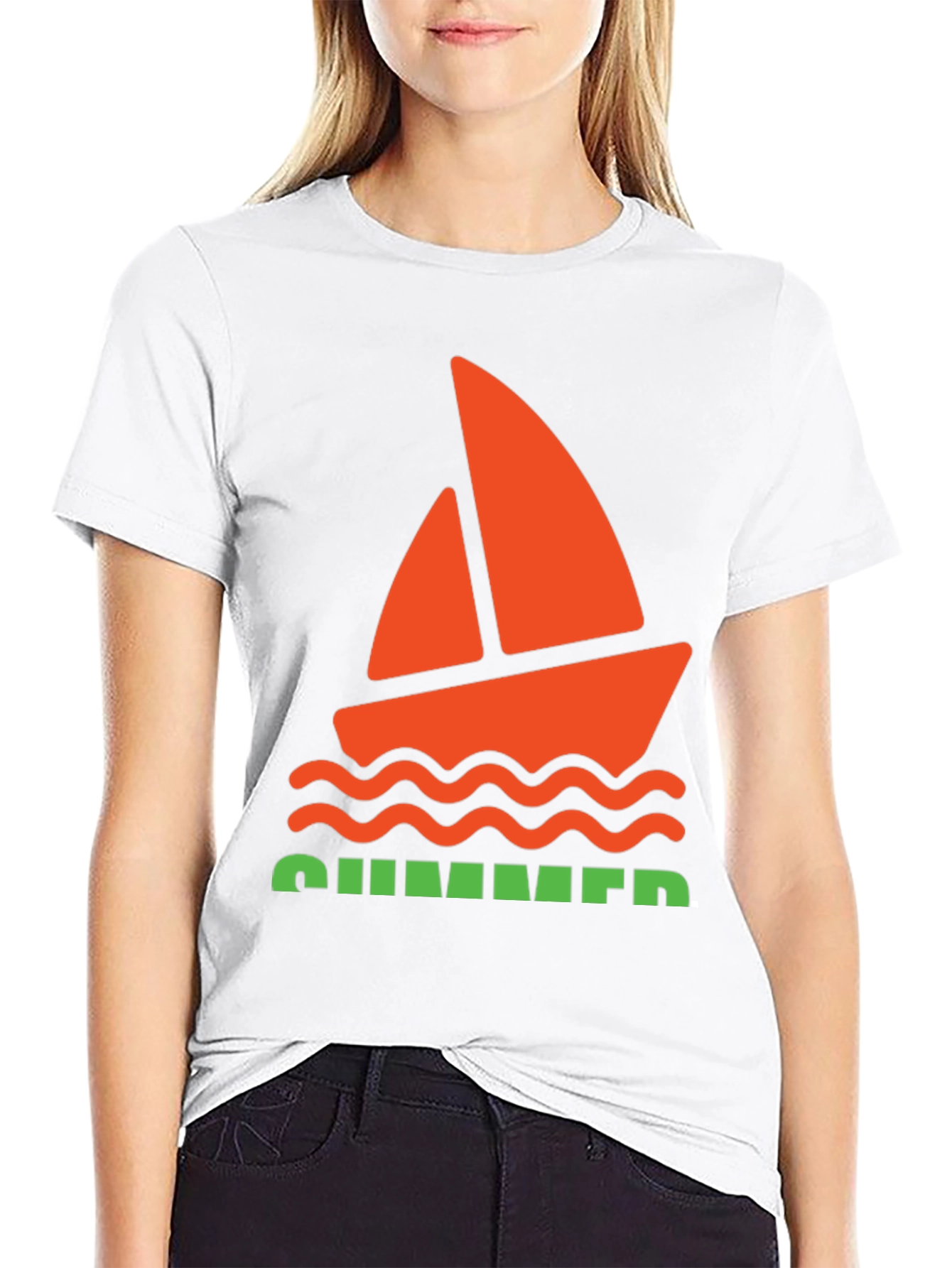 Summer Vibes Graphic Tee - Black Cotton T-Shirt
