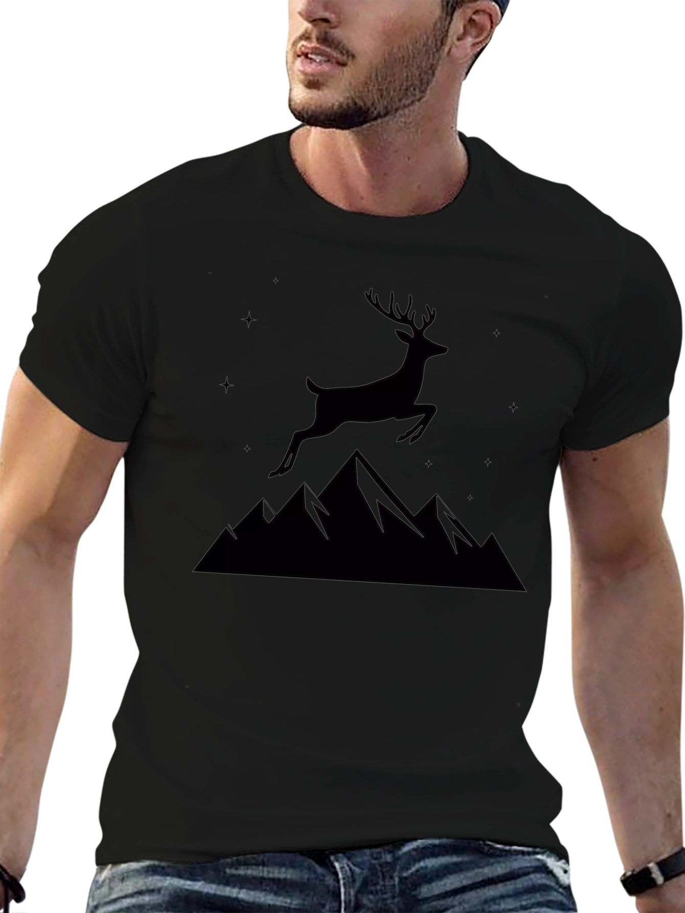 Black Deer Mountain Graphic Tee