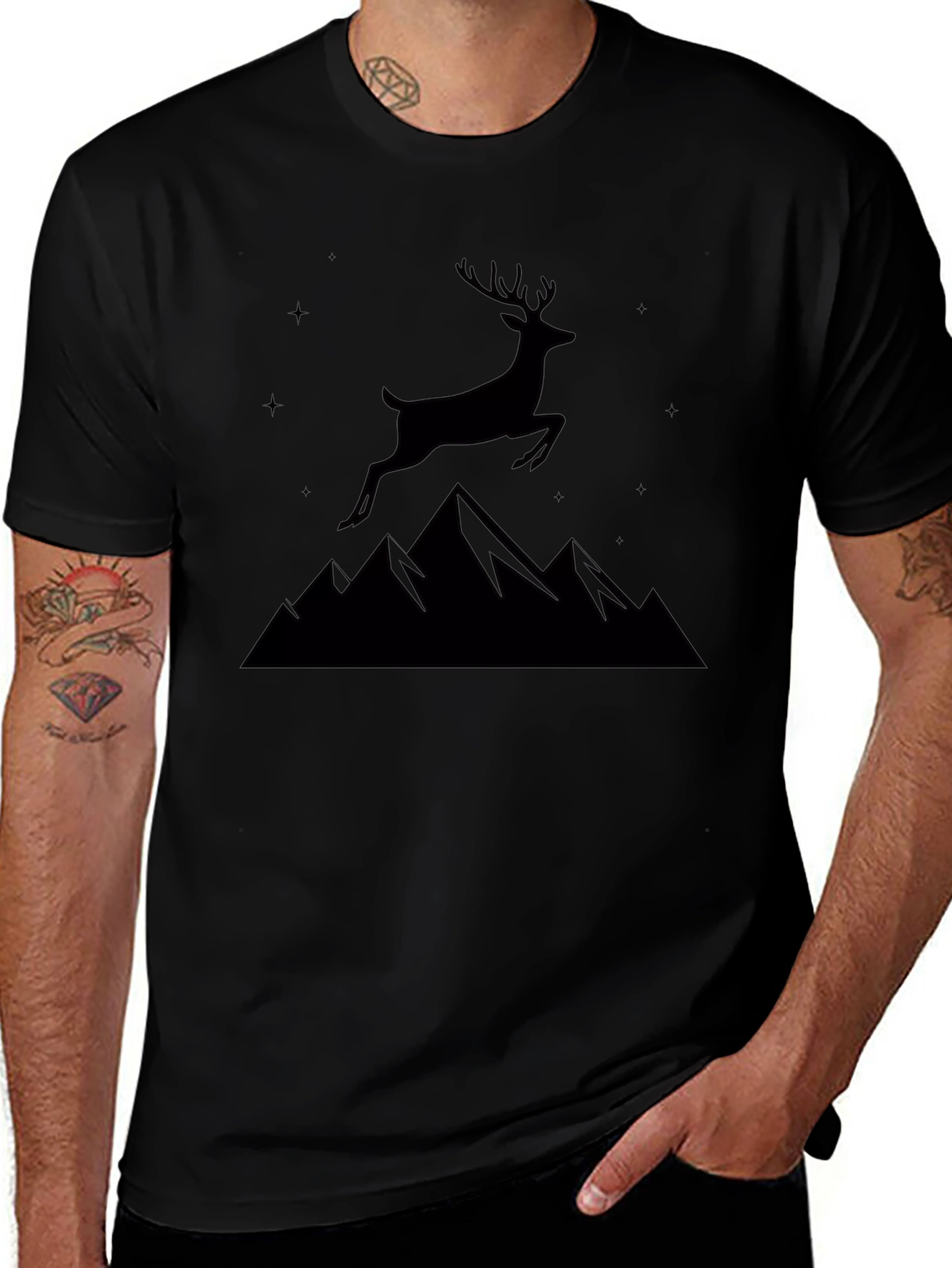 Black Deer Mountain Graphic Tee