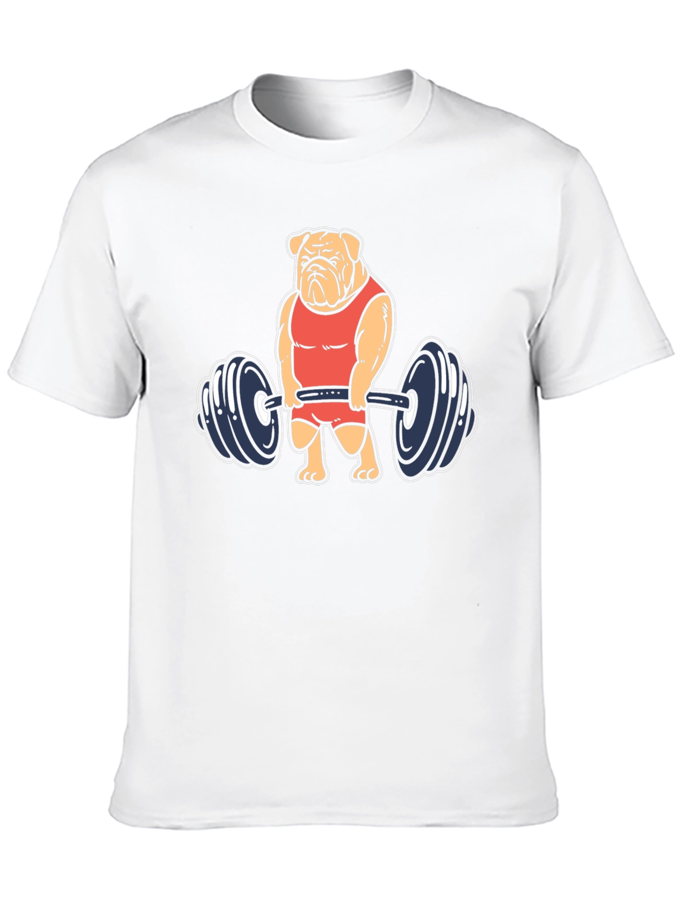 Bulldog Lifting Weights Graphic Tee