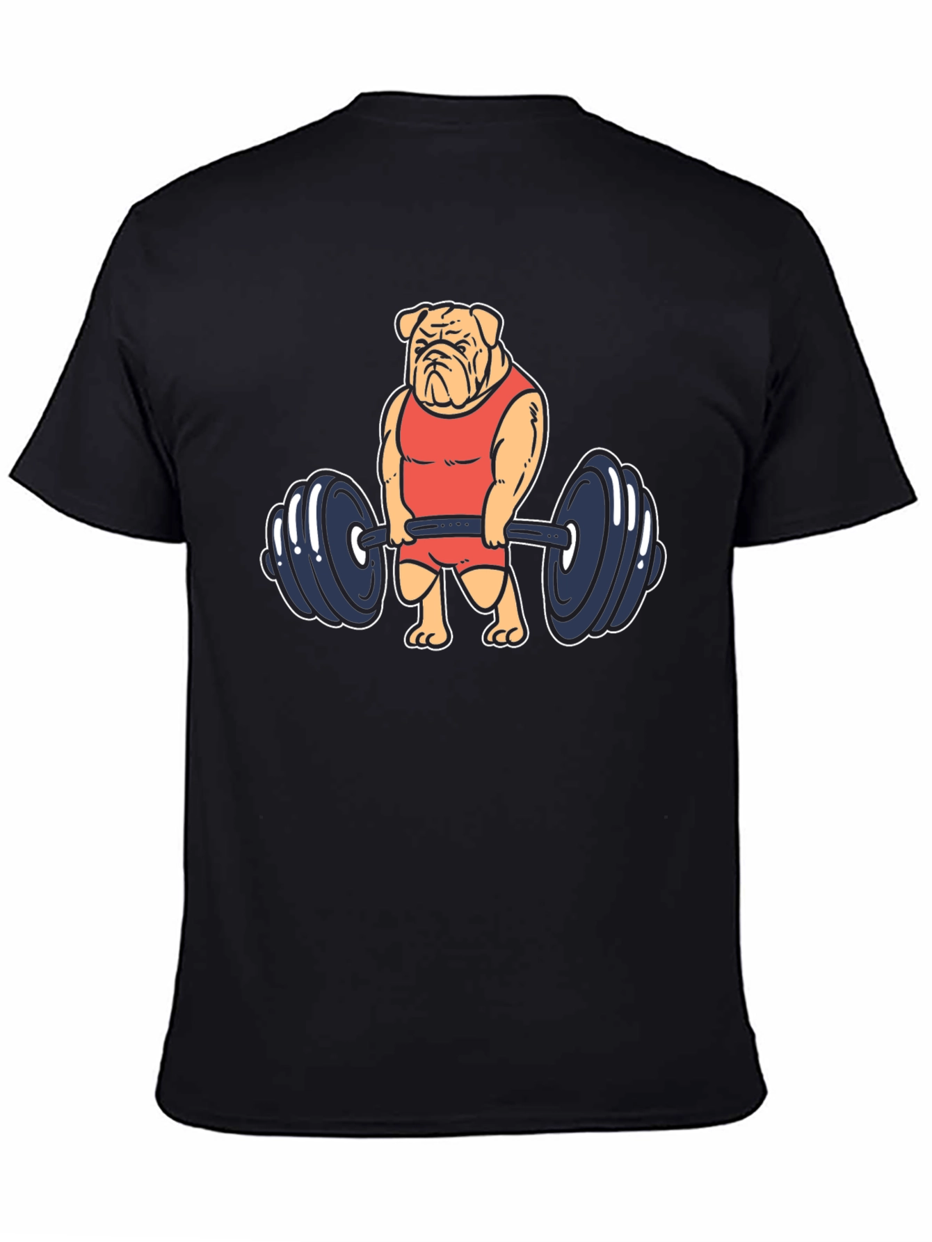 Bulldog Lifting Weights Graphic Tee