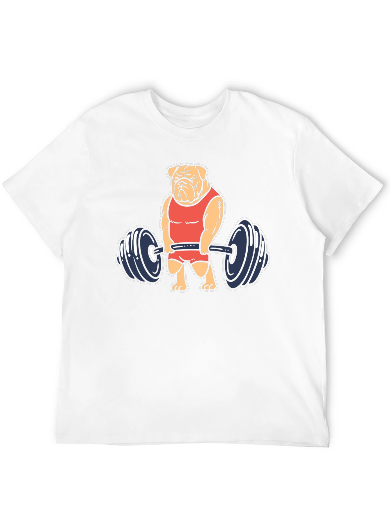 Bulldog Lifting Weights Graphic Tee