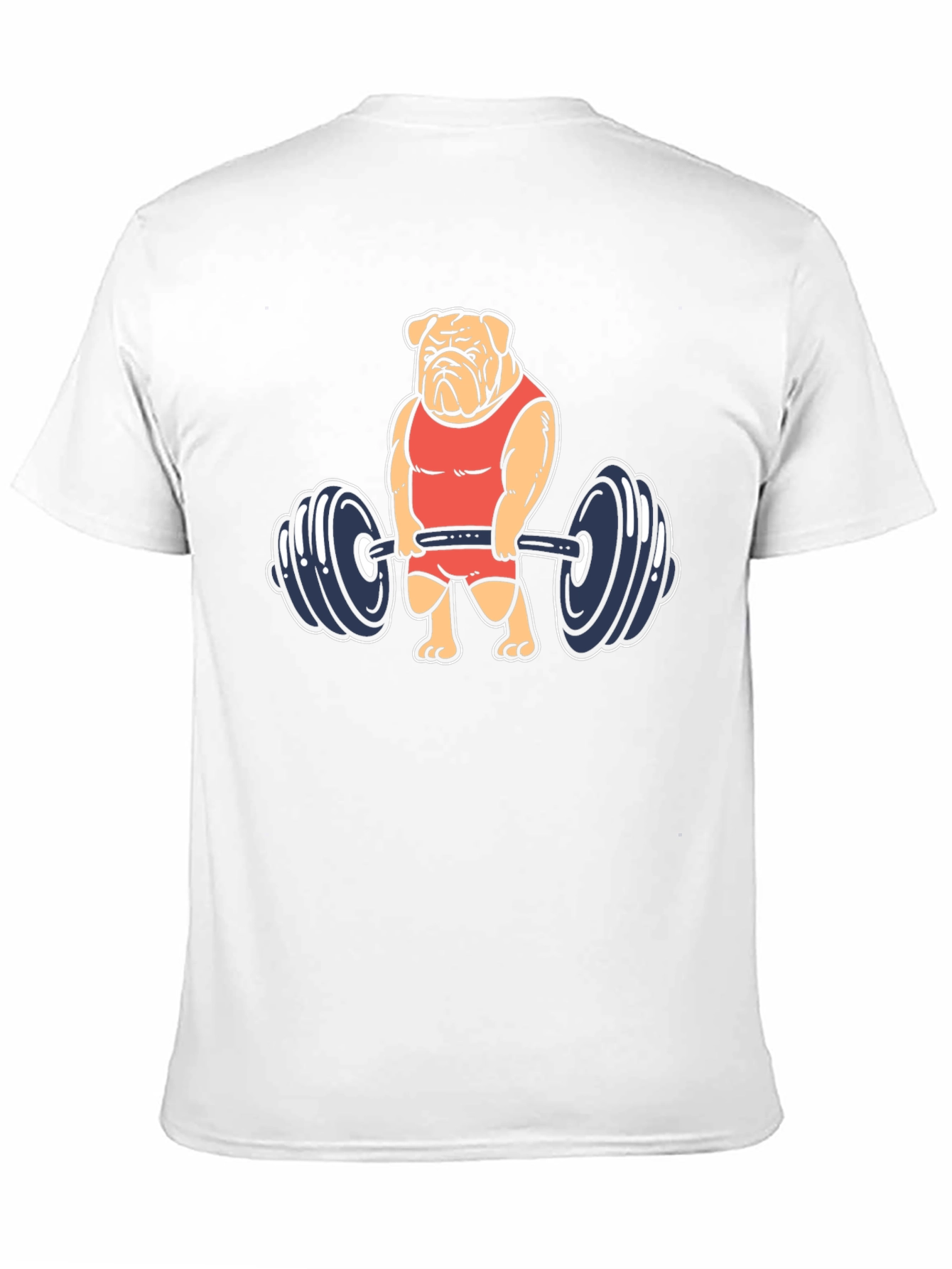 Bulldog Lifting Weights Graphic Tee