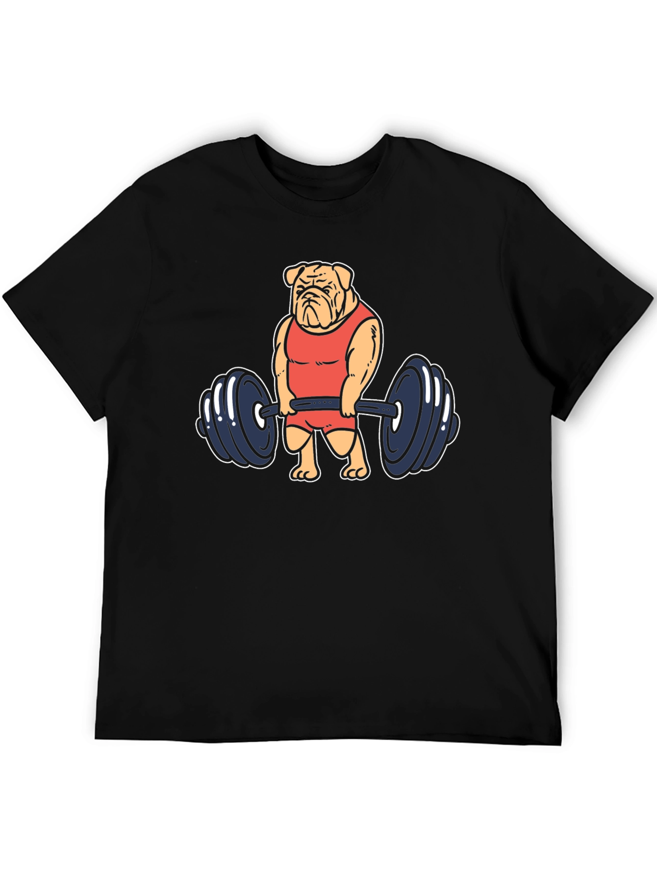 Bulldog Lifting Weights Graphic Tee
