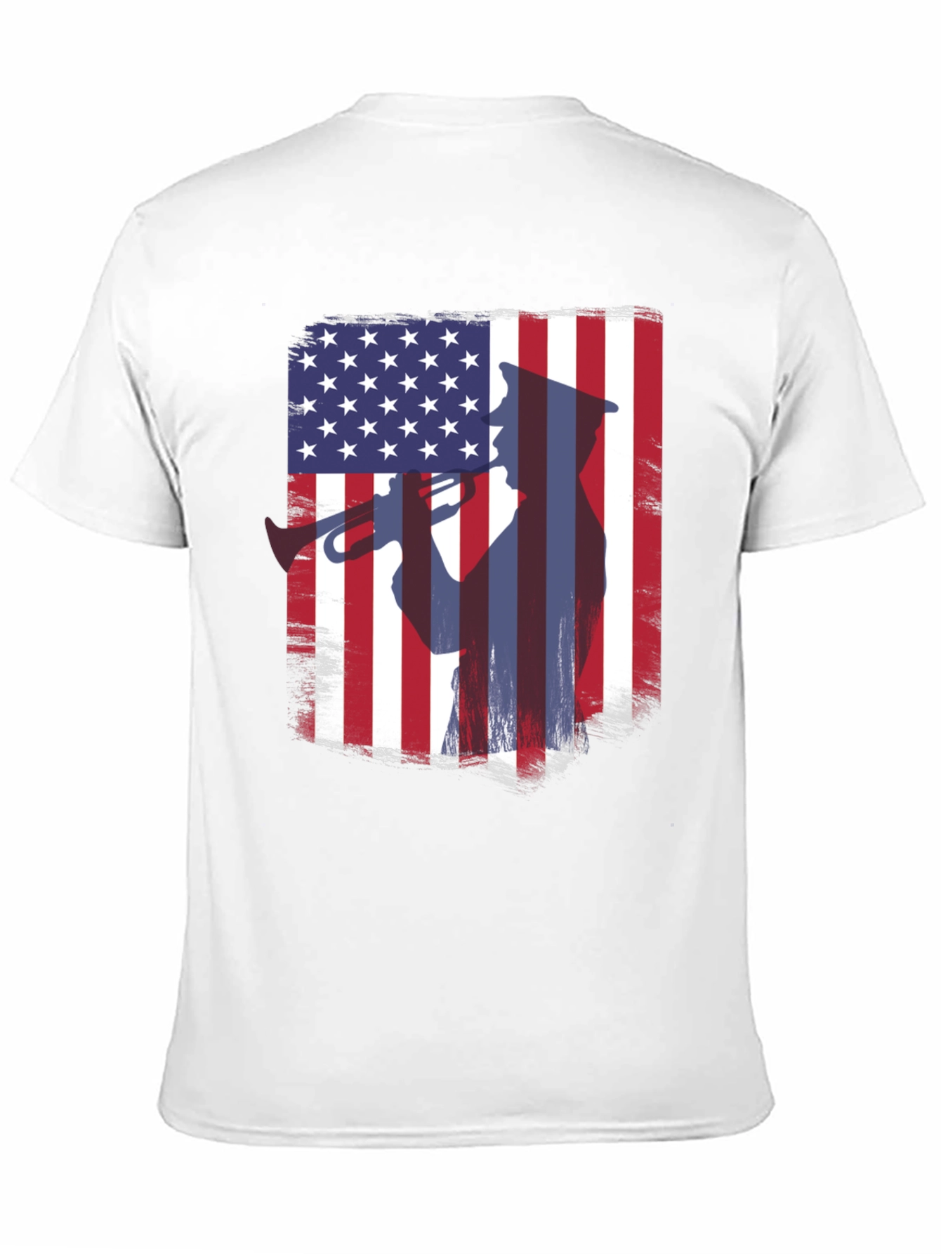 Patriotic Trumpet Player American Flag T-Shirt