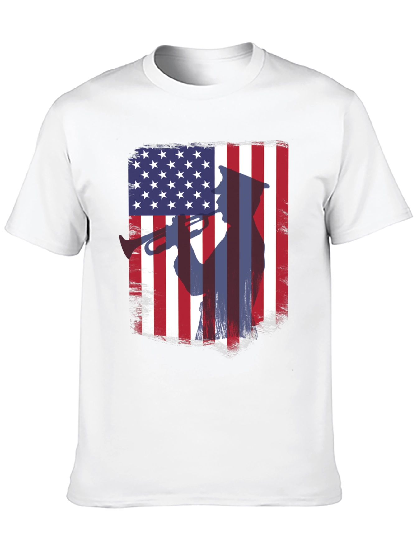 Patriotic Trumpet Player American Flag T-Shirt