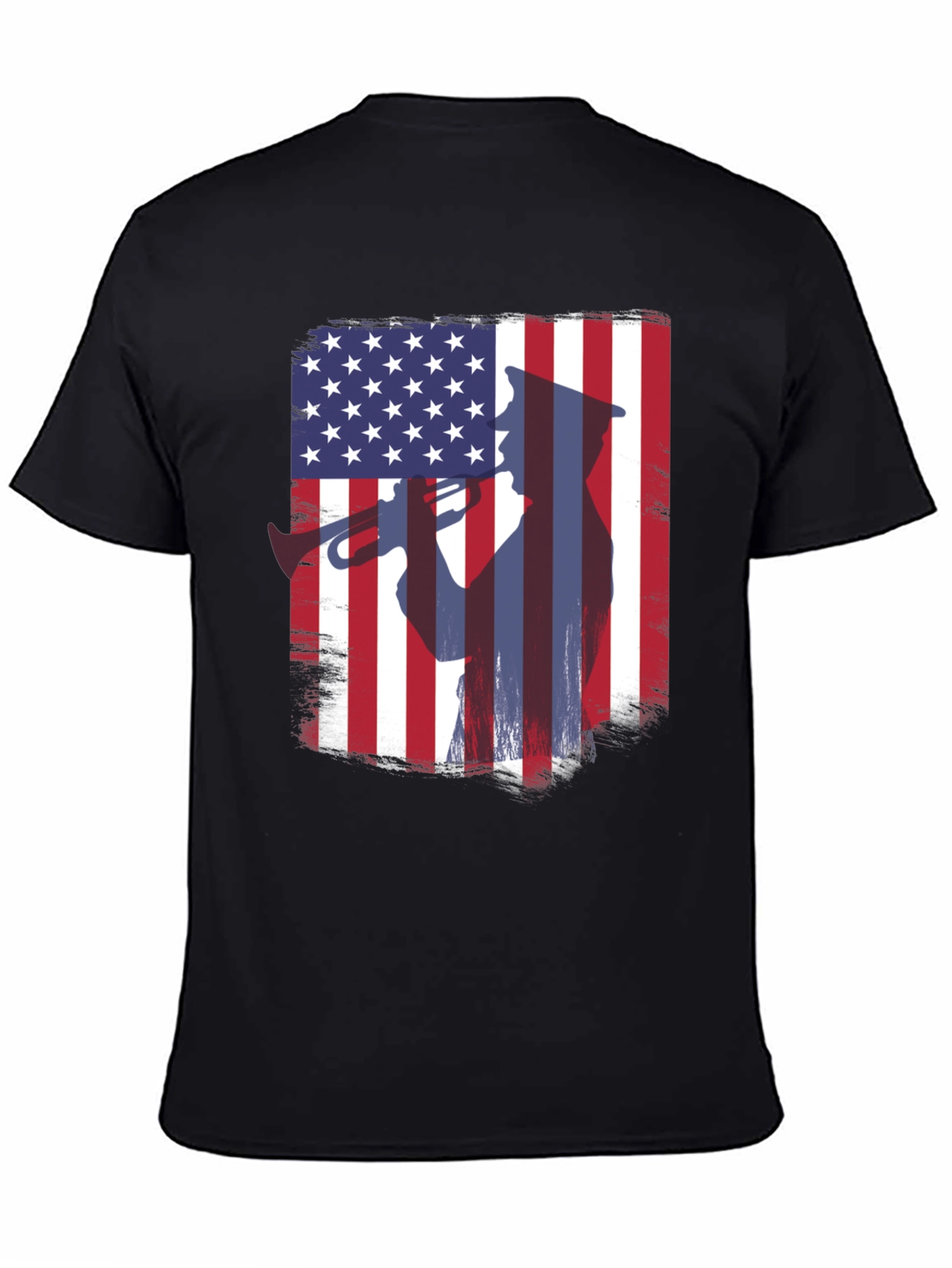 Patriotic Trumpet Player American Flag T-Shirt