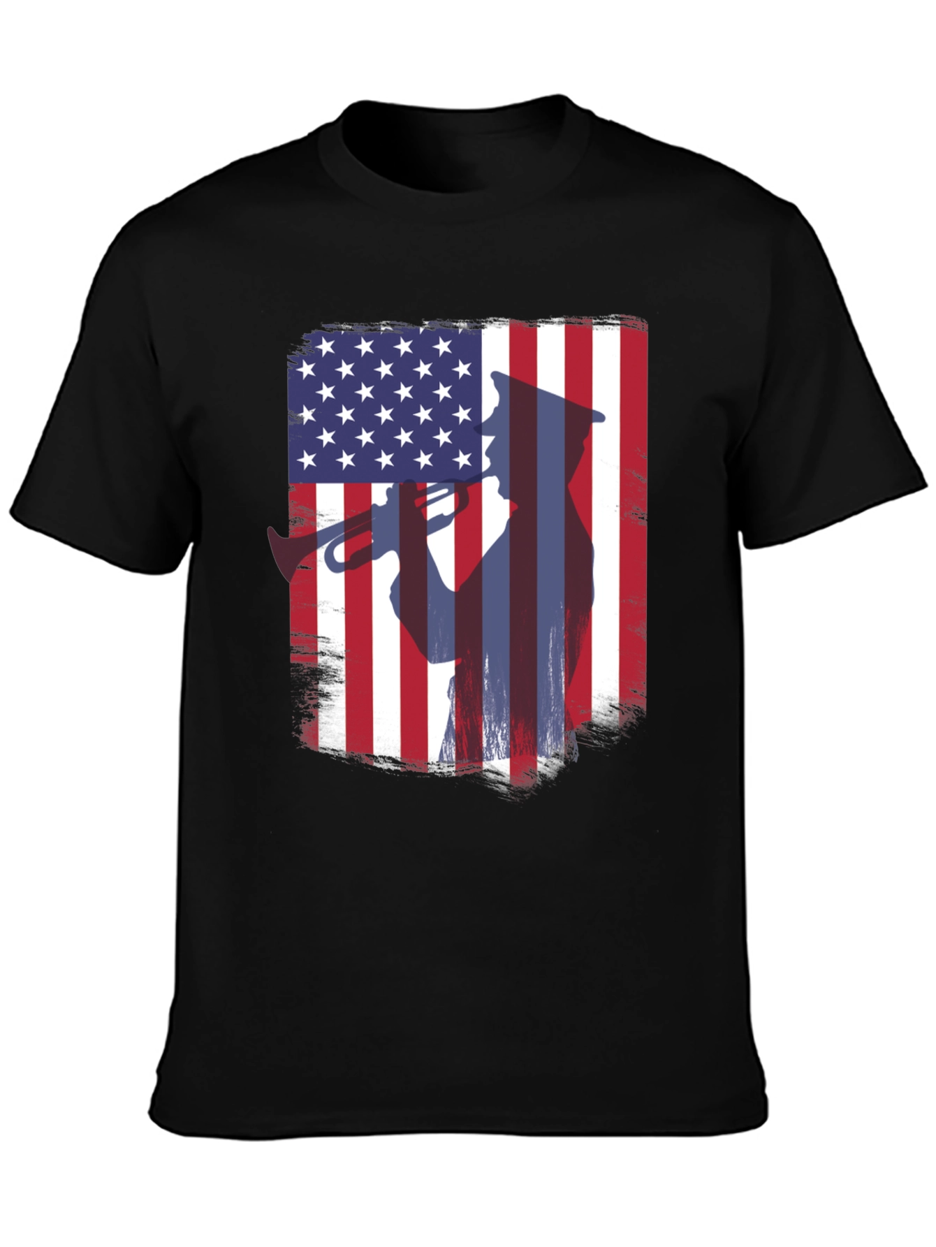 Patriotic Trumpet Player American Flag T-Shirt