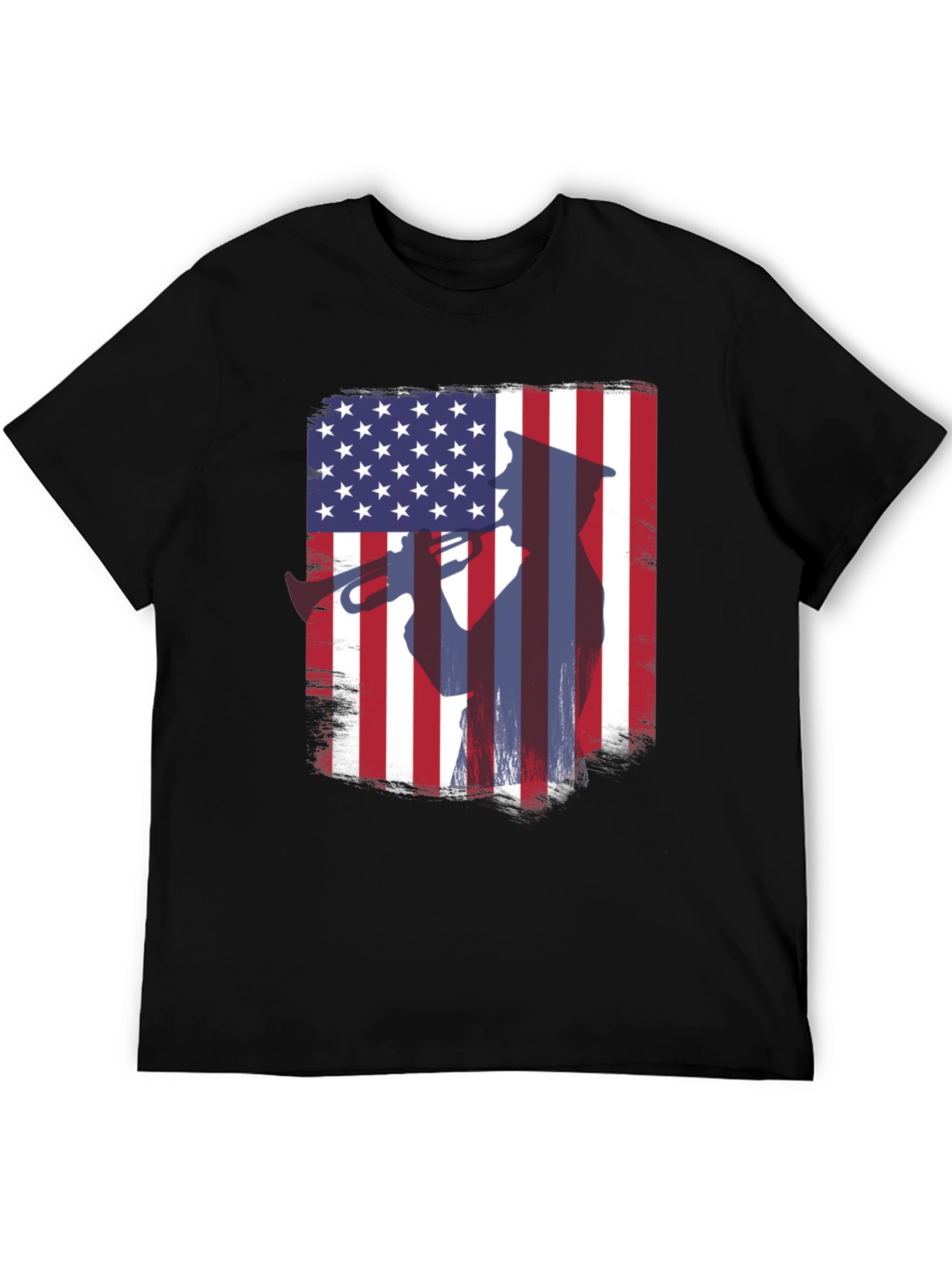 Patriotic Trumpet Player American Flag T-Shirt